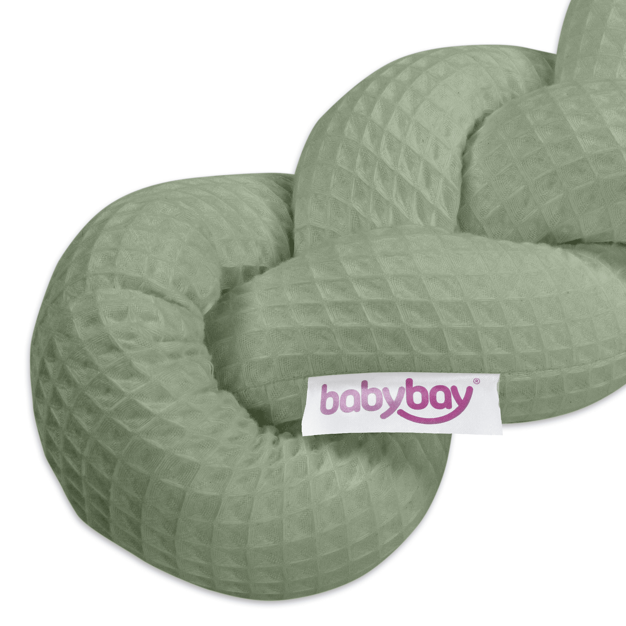 Bettschlangen geflochten, babybay, Grün – Produktansicht