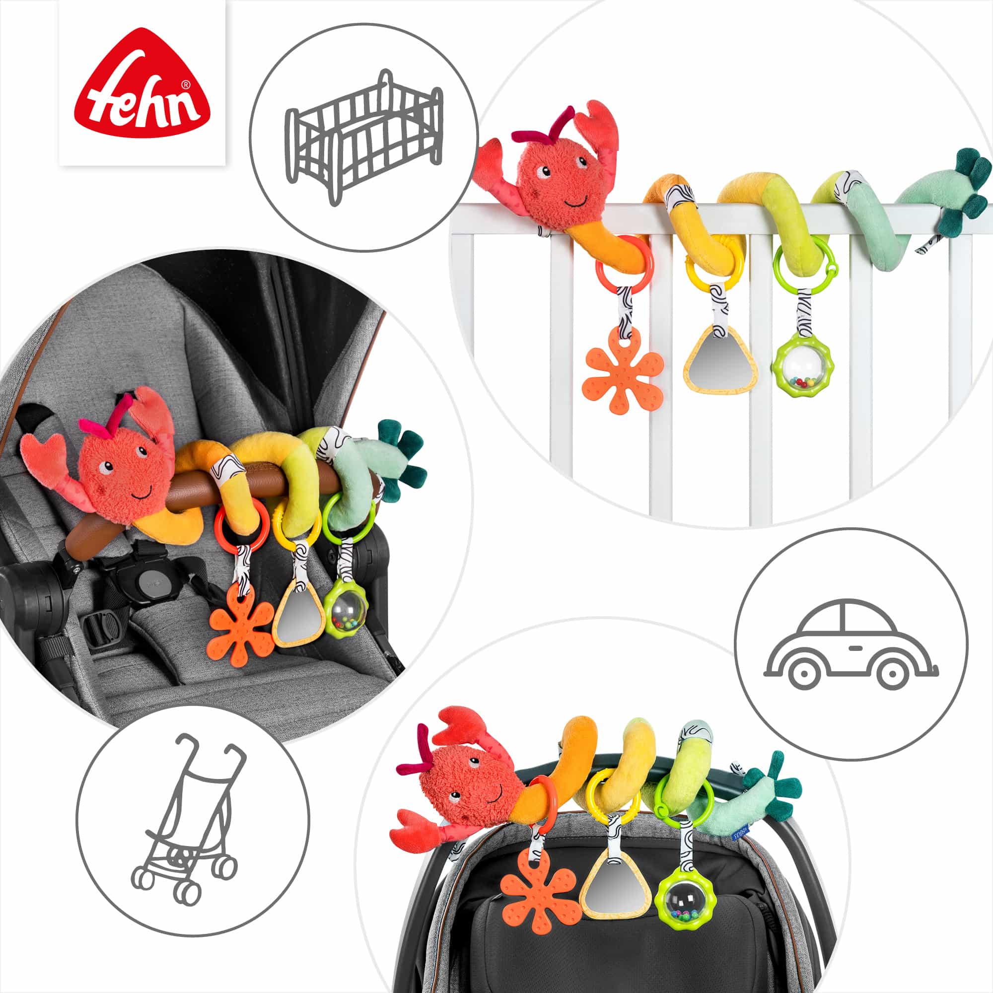 Kinderwagenketten, fehn, Mehrfarbig – Produktansicht