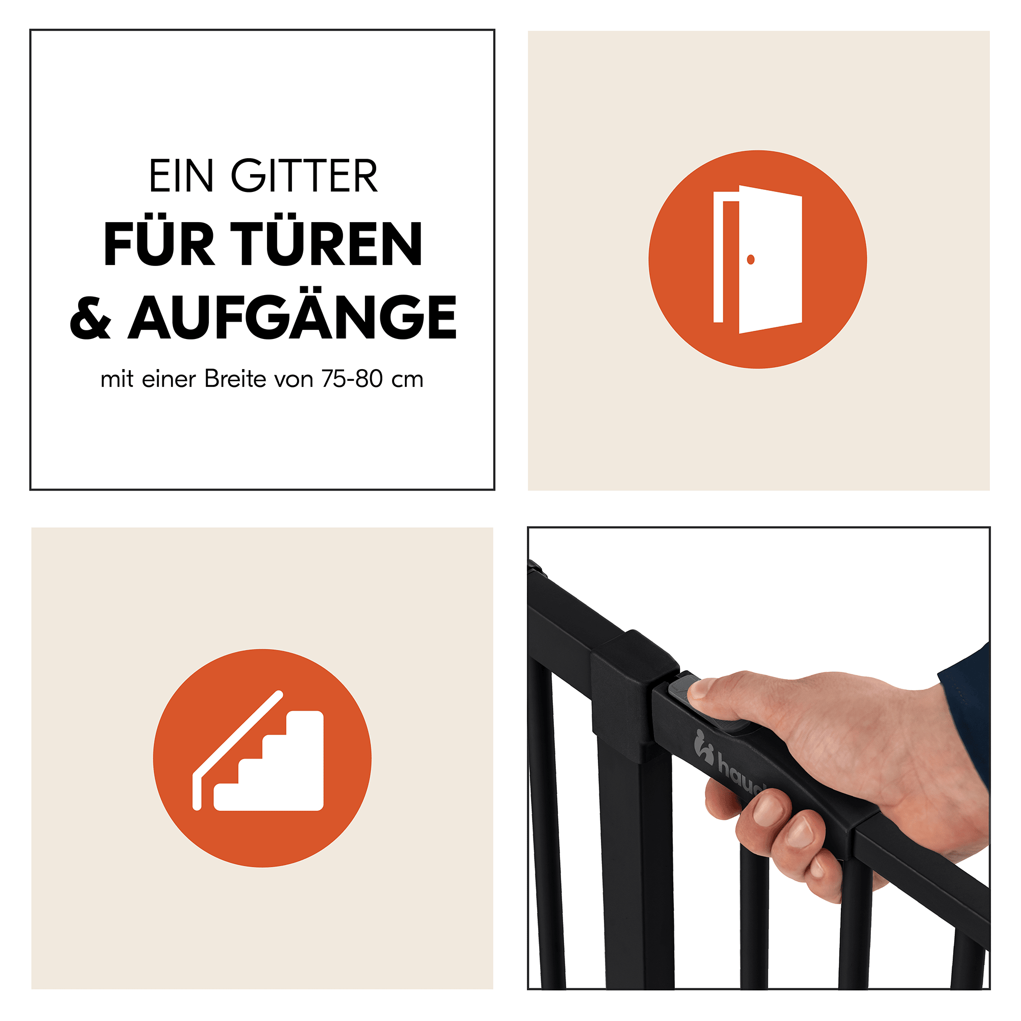 Tür- & Treppenschutzgitter, hauck, Schwarz – Produktansicht