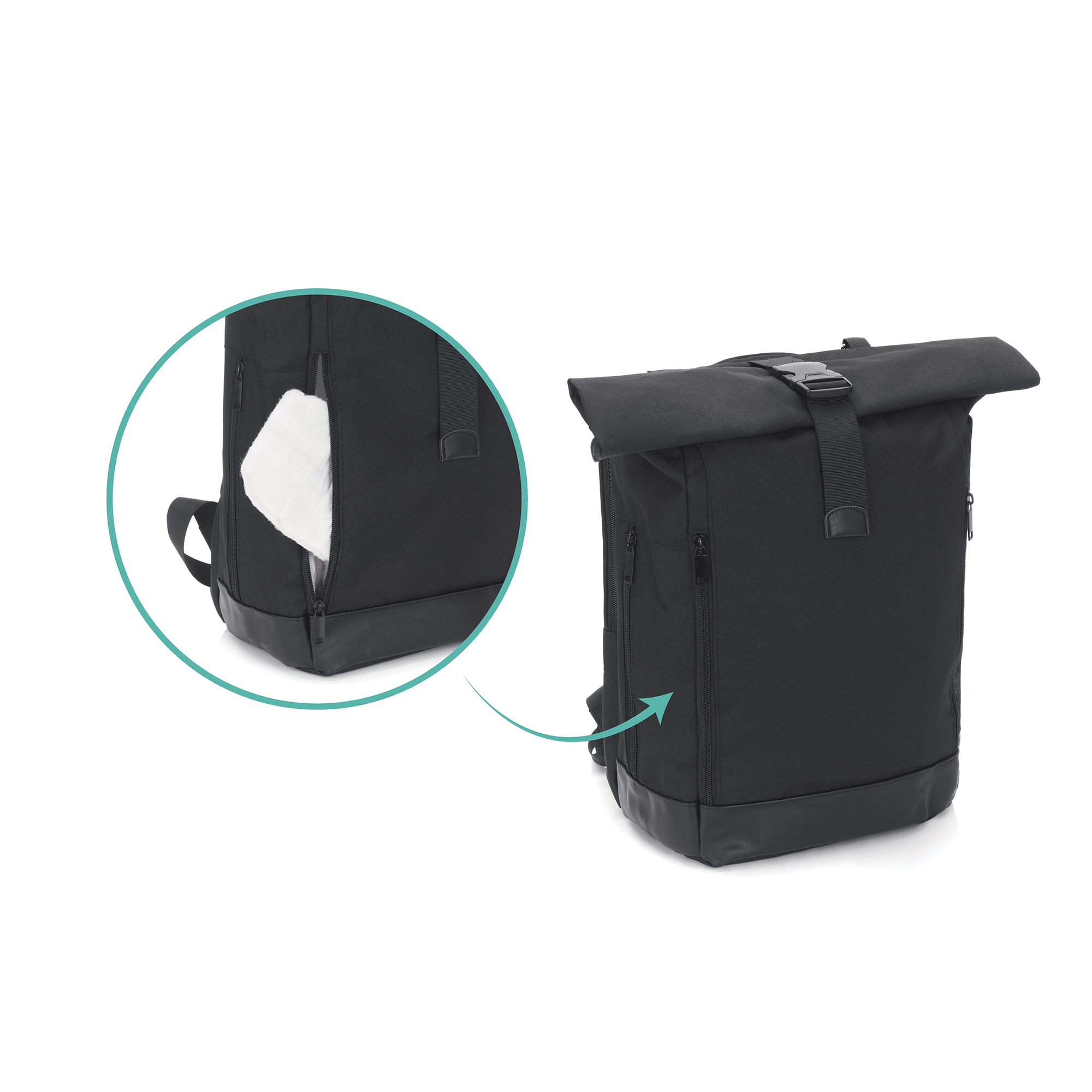 Wickelrucksäcke, LITTLE ONE, Schwarz – Produktansicht