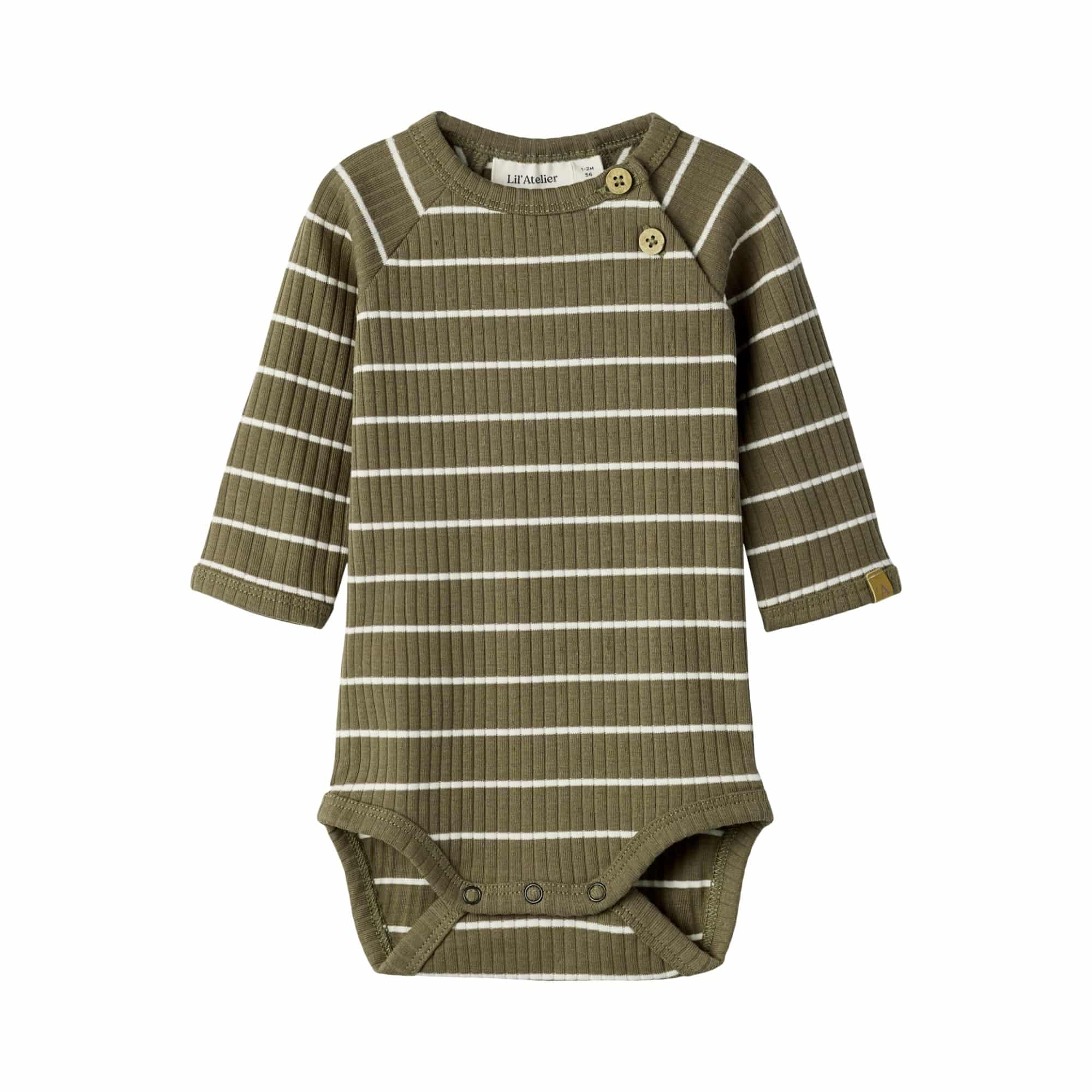 Langarmbodys, Lil' Atelier, Braun – Produktansicht