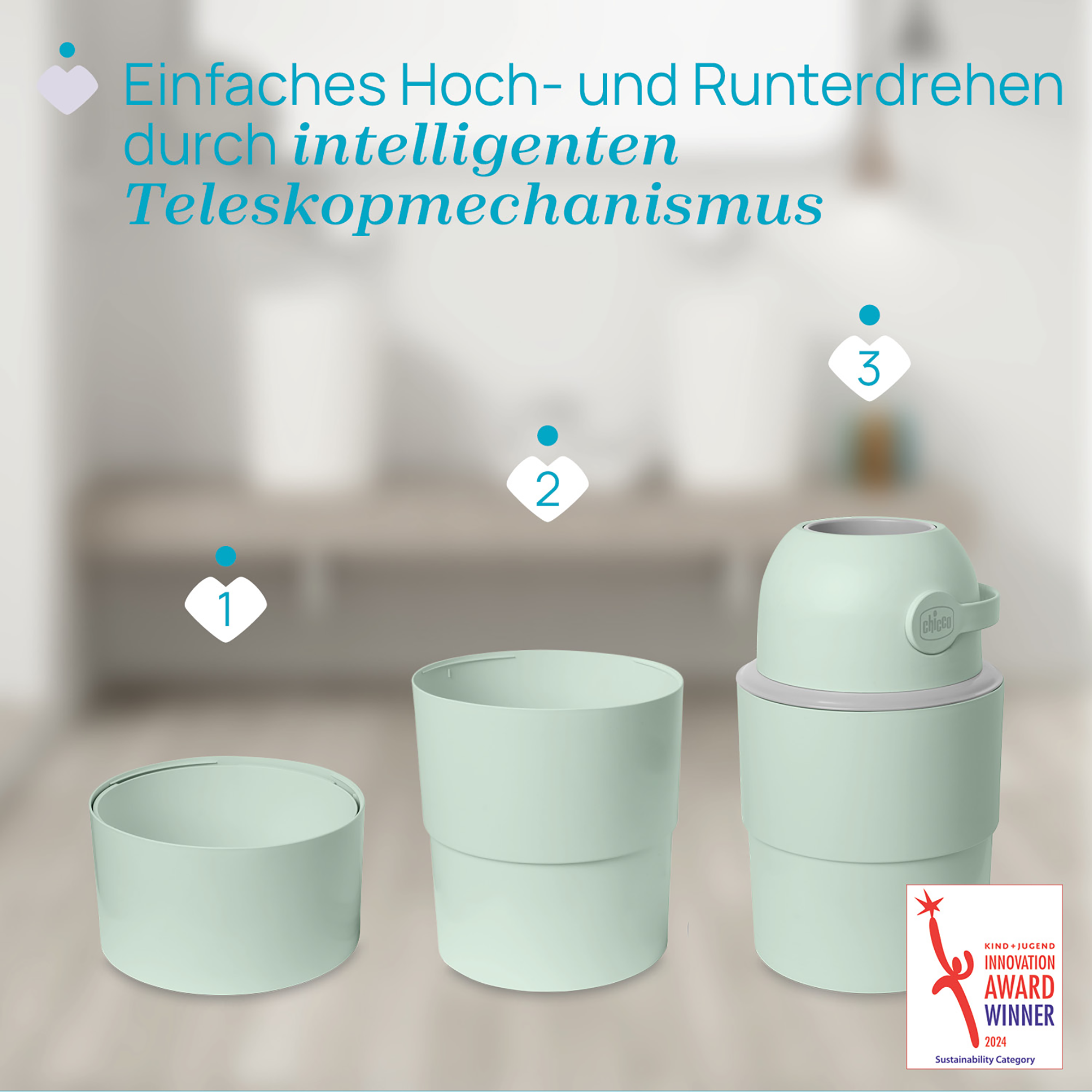 Windeleimer, chicco, Grün – Produktansicht