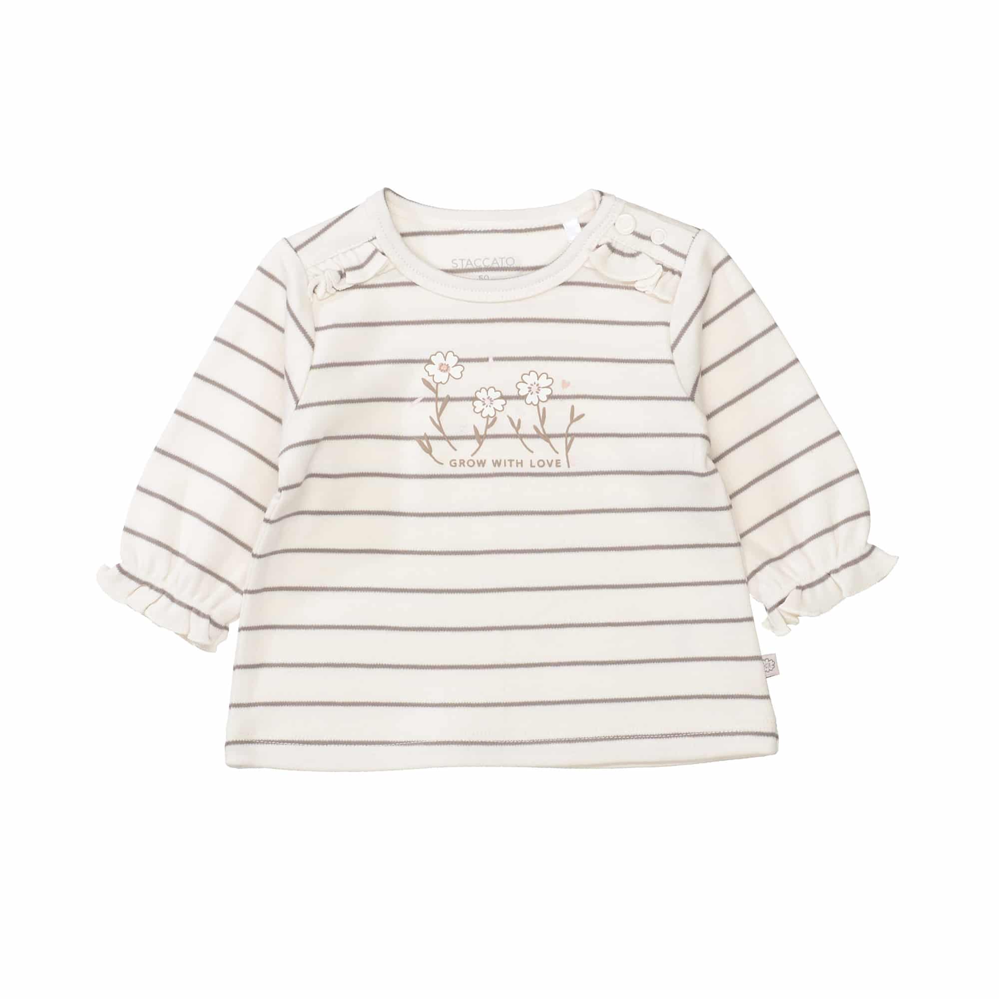 Langarmshirts, STACCATO, Beige – Besonderheit: aus 58% Baumwolle