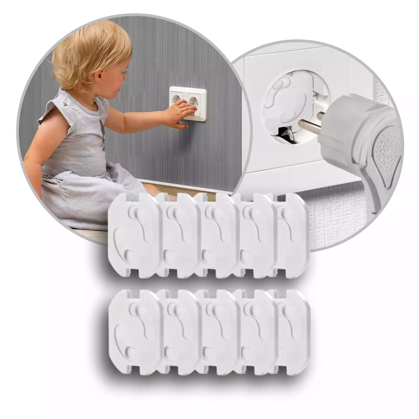 Steckdosensicherung, reer, Weiß – Produktansicht