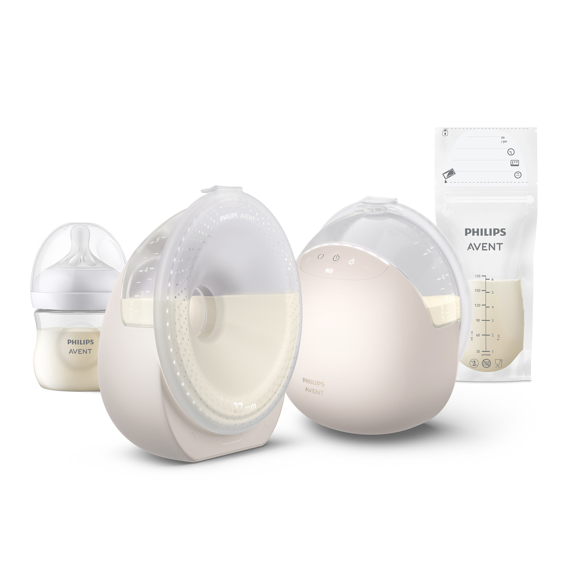 Hands Free Milchpumpen, PHILIPS AVENT, Weiß – Produktansicht