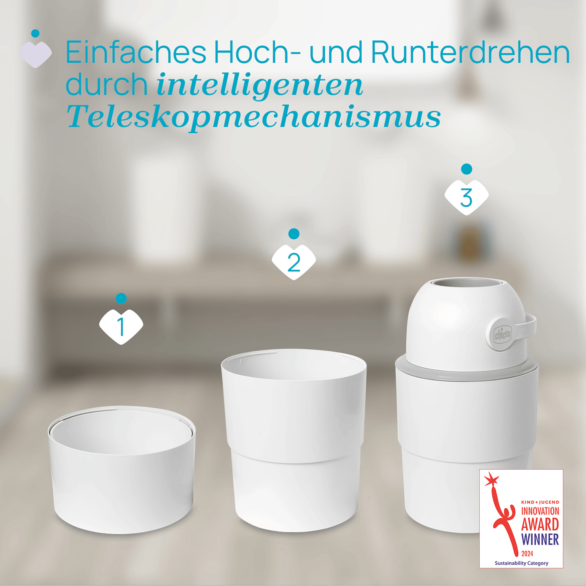 Windeleimer, chicco, Weiß – Produktansicht