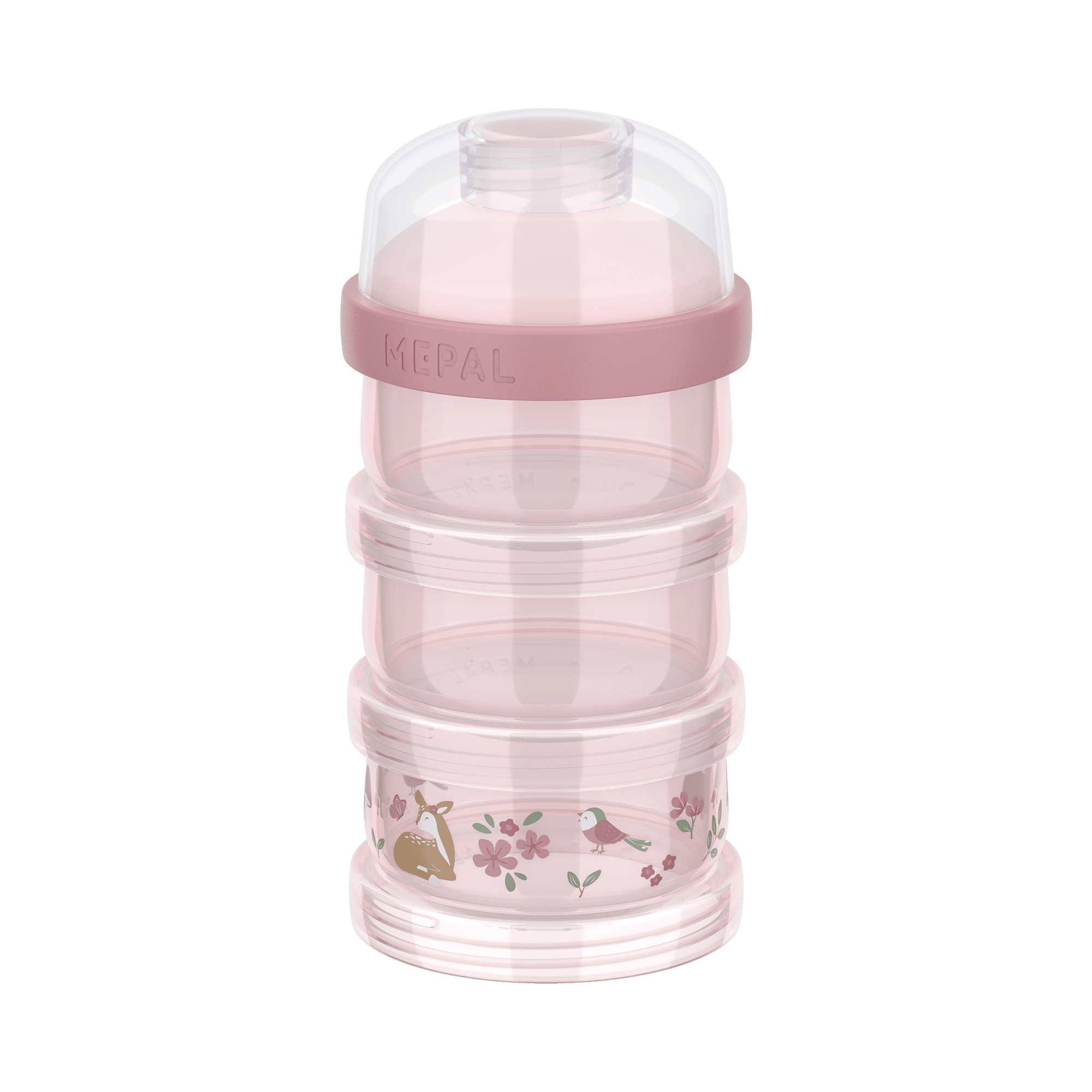 Nahrungsbehälter, MEPAL, Pink – Besonderheit: aus 3 stapelbaren, kompakten Fächern