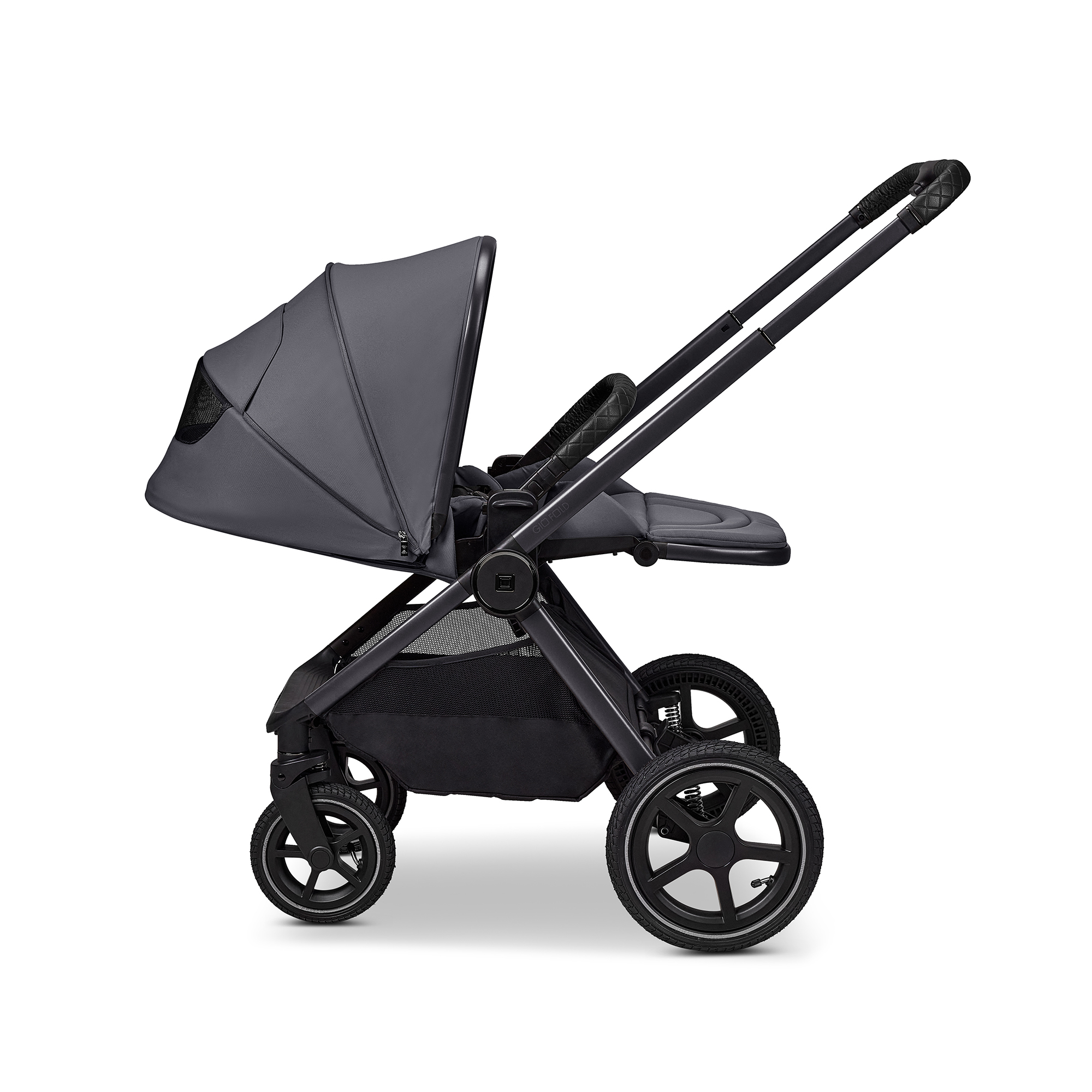 Kombi-Kinderwagen, MOON, Grau – Produktansicht