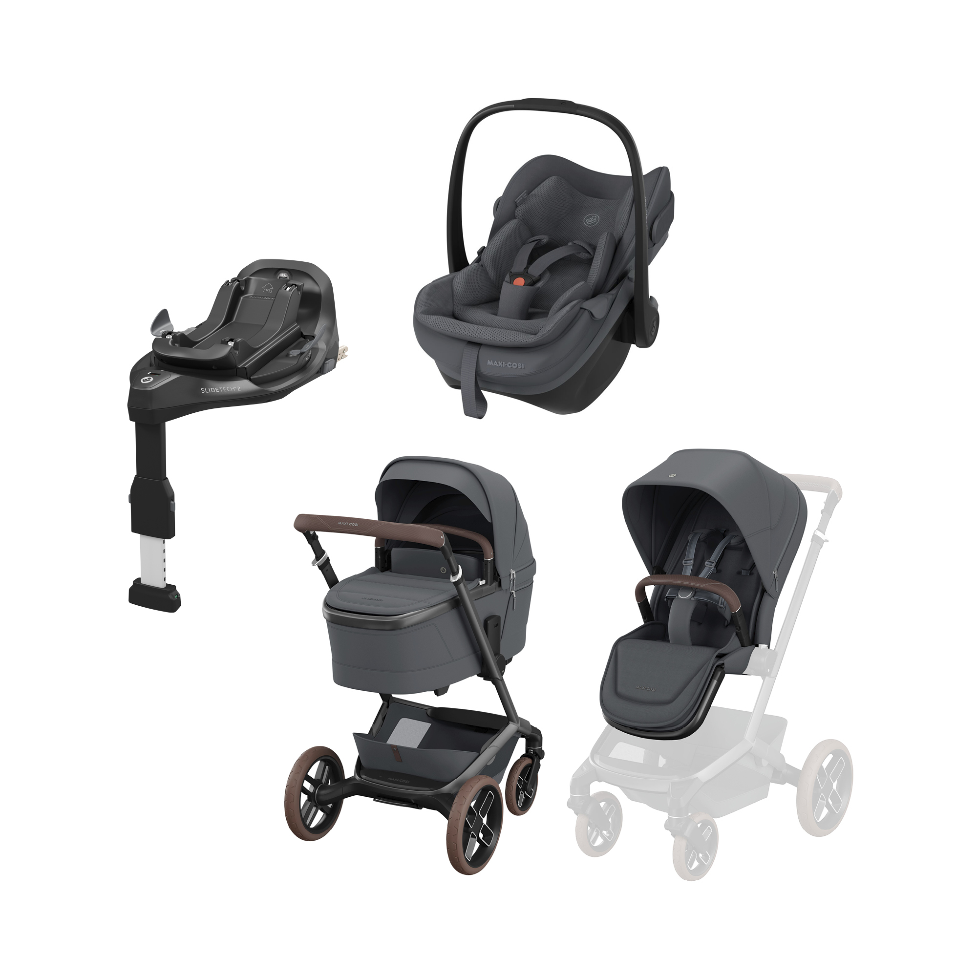 Kinderwagen Komplettsets, MAXI-COSI Premium, Grau – Produktansicht