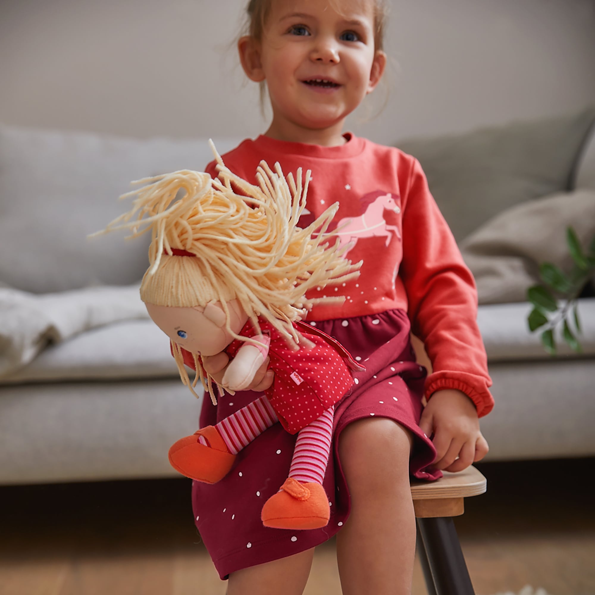 Puppen & Puppenwagen, HABA, Rot – Produktansicht