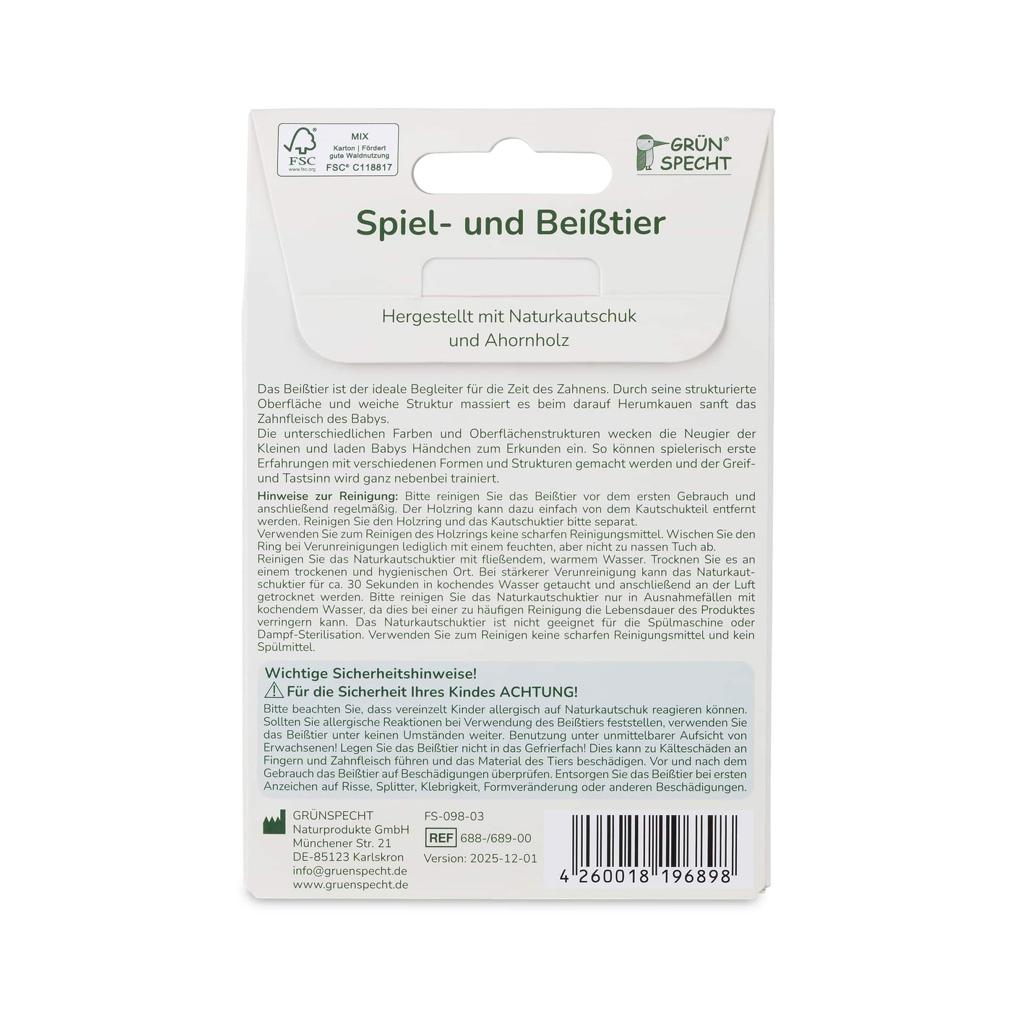 Beißringe, GRÜNSPECHT, Grün – Produktansicht
