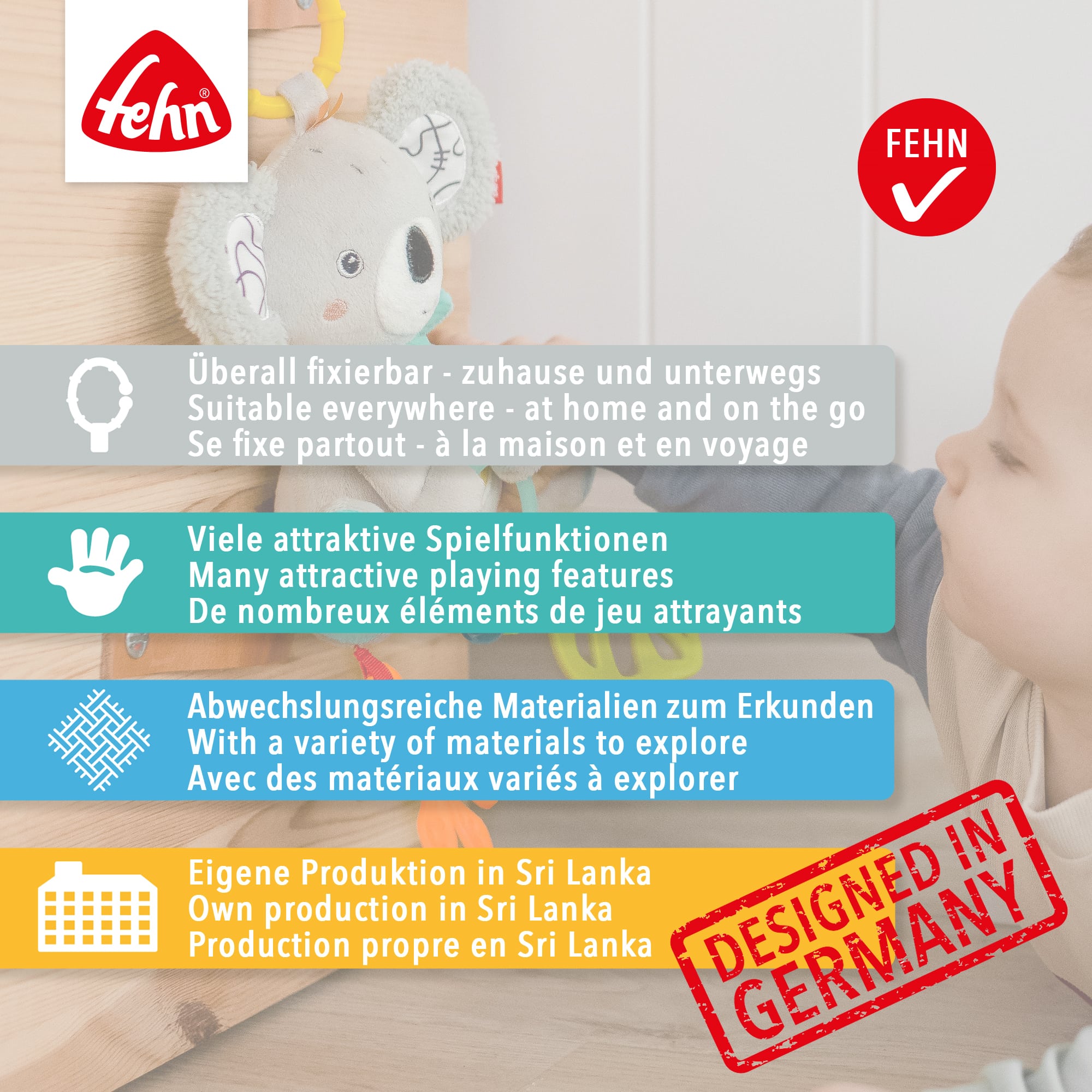 Kinderwagenketten, fehn, Mehrfarbig – Produktansicht
