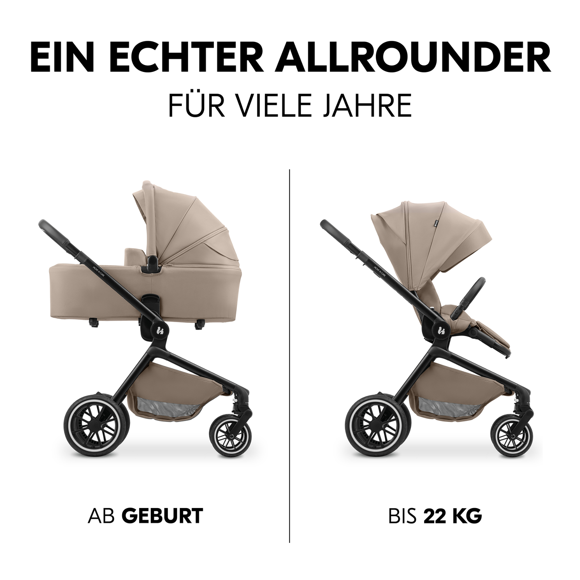 Kombi-Kinderwagen, hauck, Beige – Produktansicht