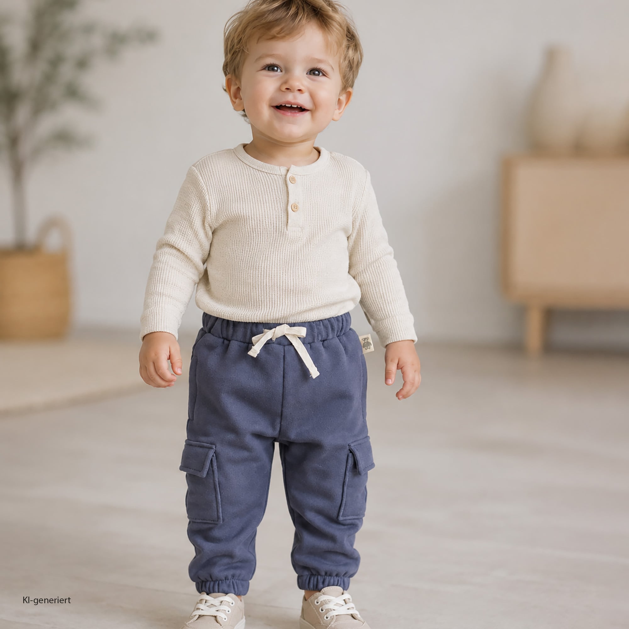 Lange Hosen, LITTLE, Blau – Besonderheit: aus 80% Baumwolle