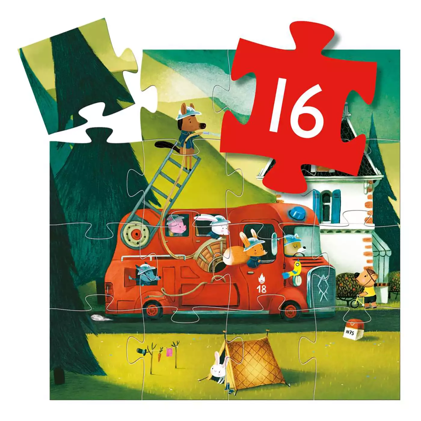 Puzzle, DJECO, Mehrfarbig – Produktansicht