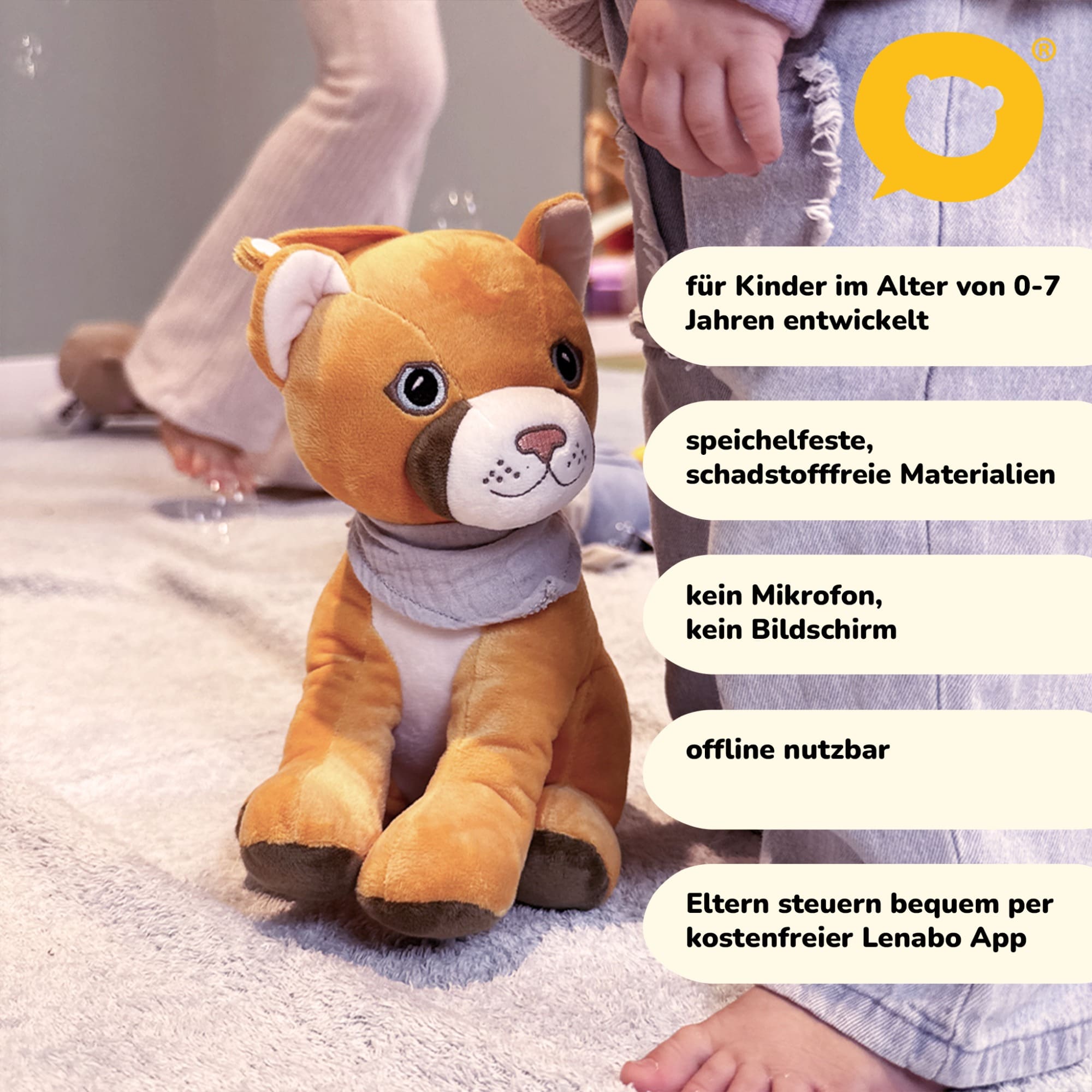 Kuscheltiere, Lenabo, Gelb – Produktansicht