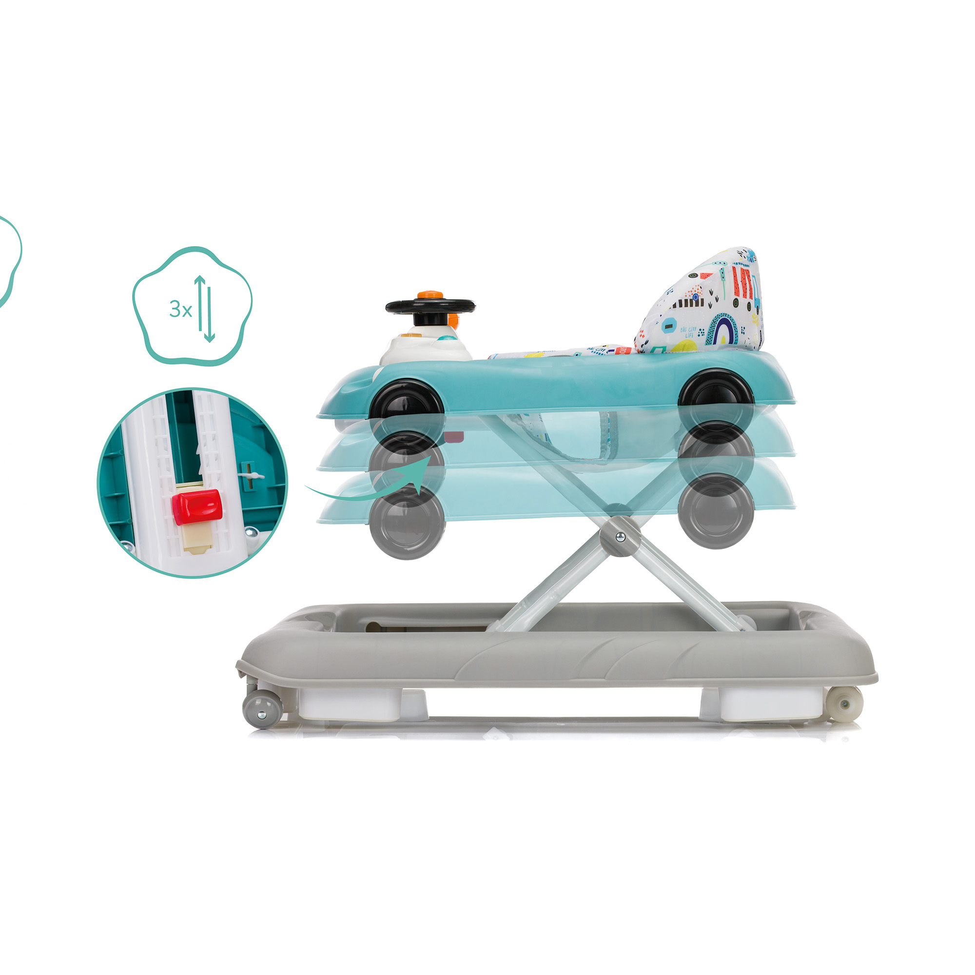 Lauflernwagen, fillikid, Grau – Besonderheit: unterstützt das Laufen lernen