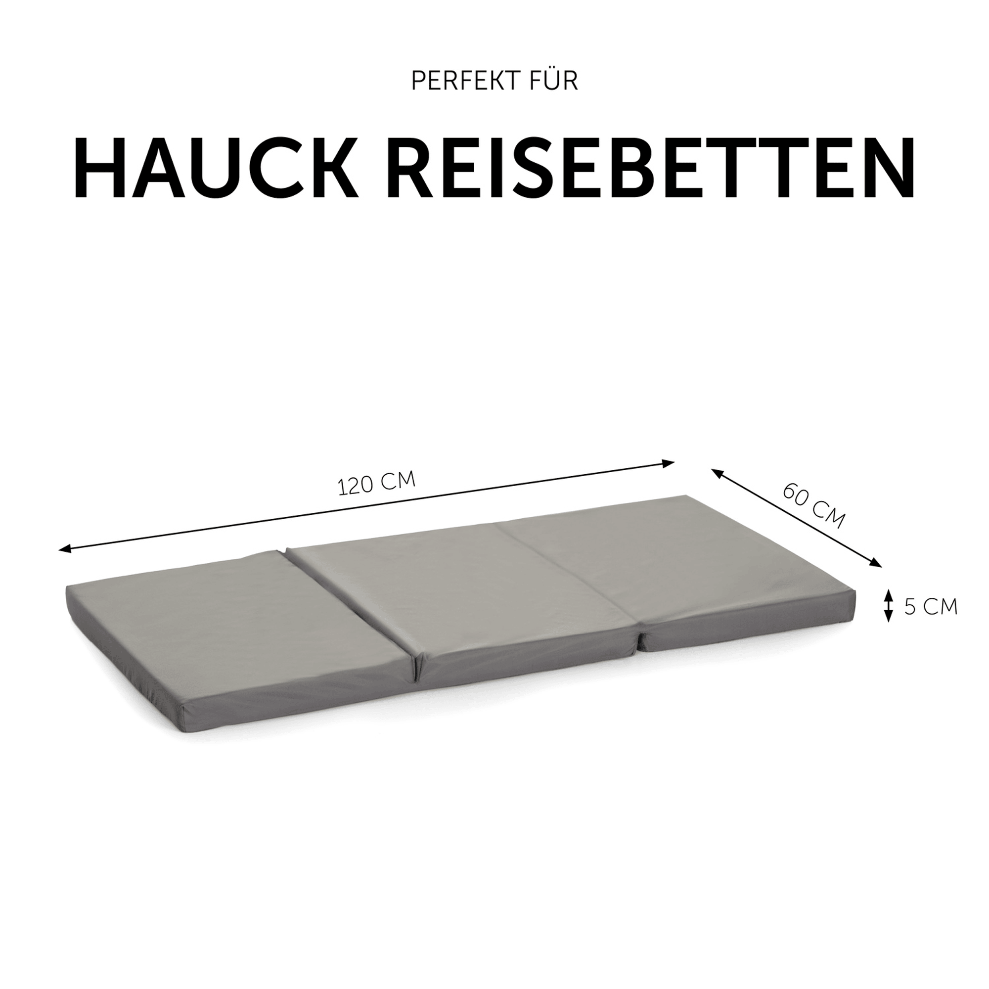 Reisebettmatratzen, hauck, Grau – Produktansicht