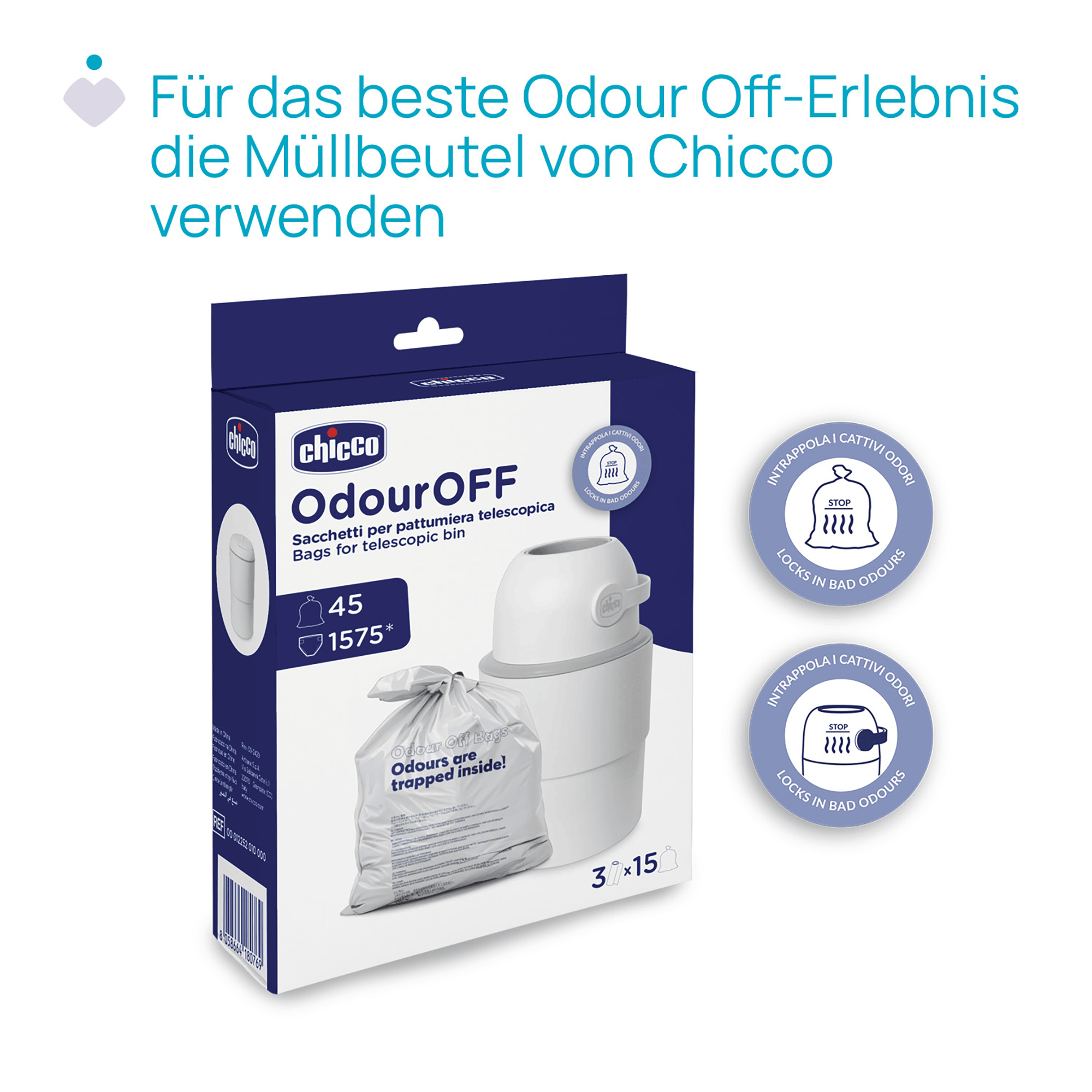 Windeleimer, chicco, Weiß – Produktansicht