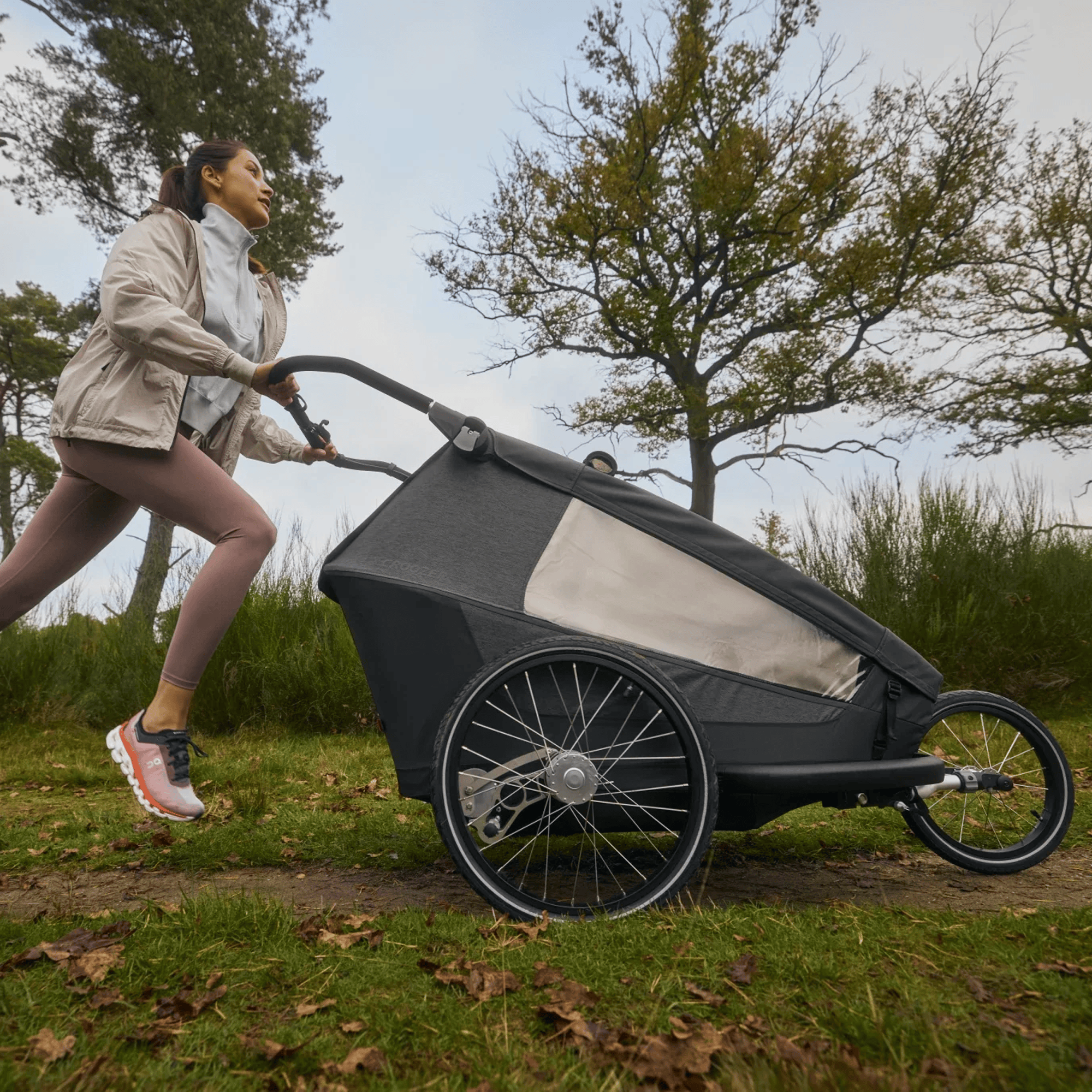 Fahrradanhänger, Croozer, Schwarz – Besonderheit: Ideal für Joggen, Wandern & Outdoor-Abenteuer