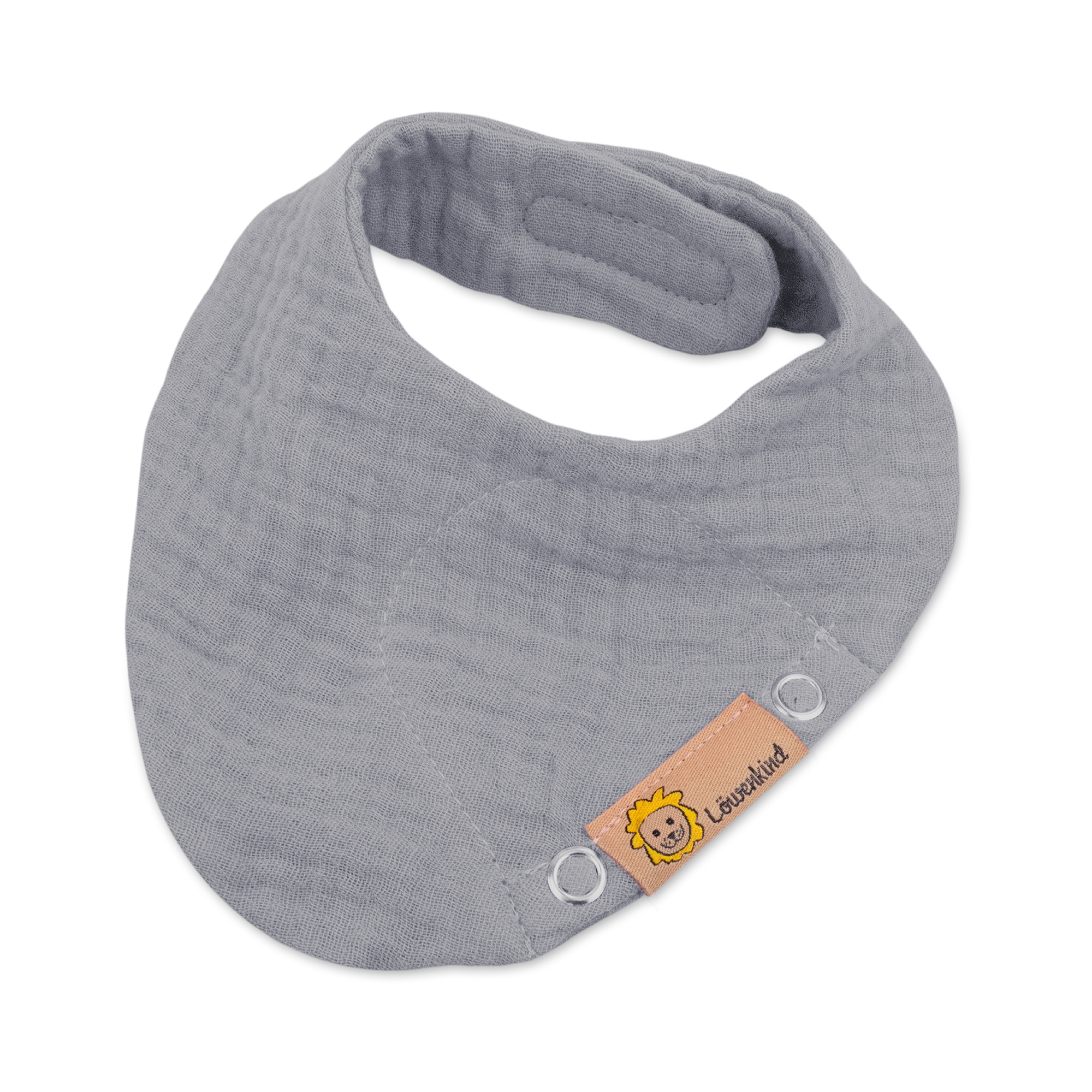 Dreieckstücher & Halstücher, Löwenkind, Grau – Besonderheit: enthält eine integrierte Padtasche für die Löwenkind-Kräuterpads