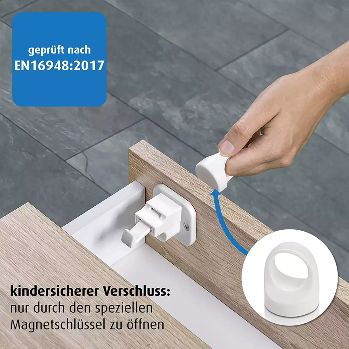 Kindersicherung, reer, Weiß – Produktansicht