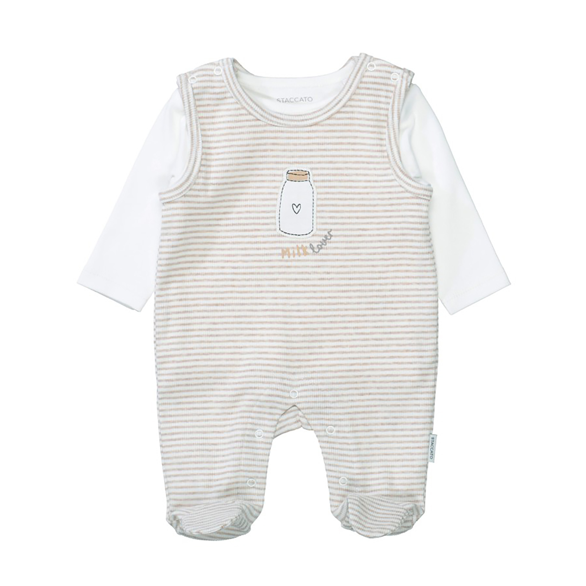 Strampler, STACCATO, Beige – Besonderheit: Set bestehend aus Strampler und Langarmshirt