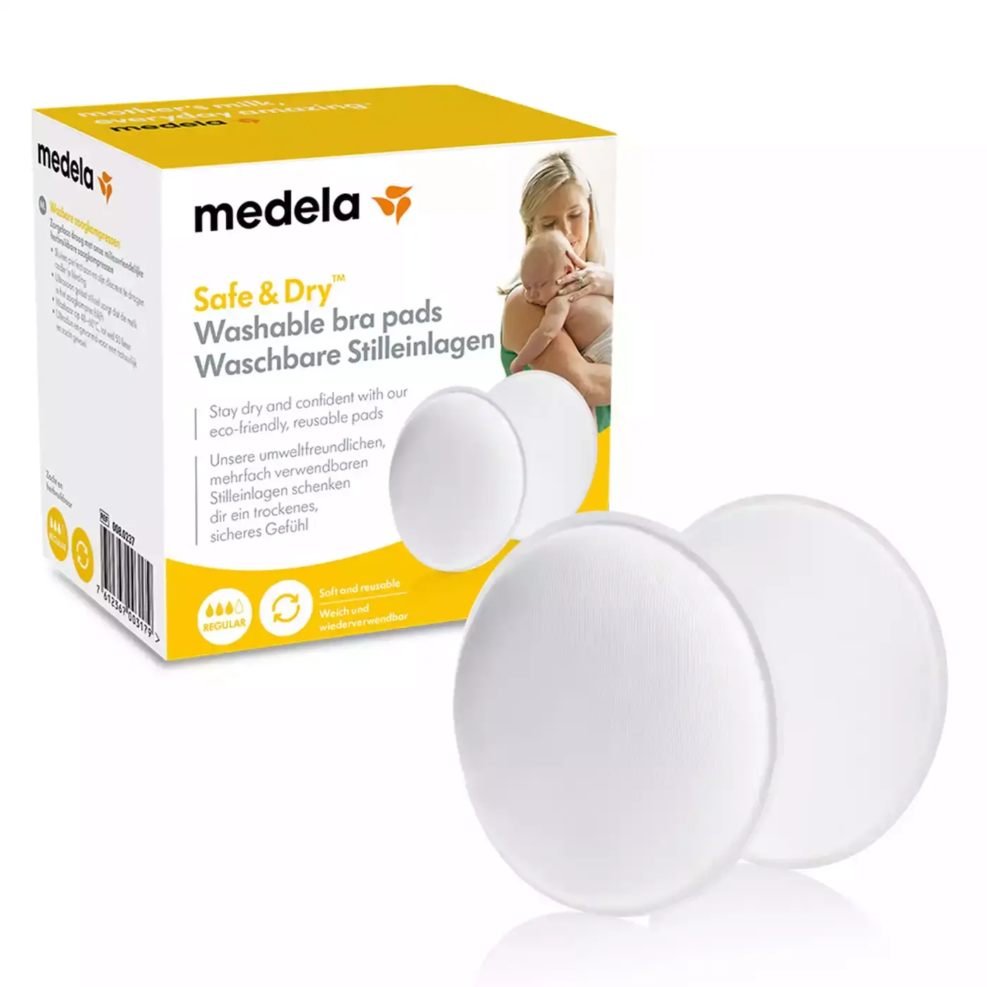 Waschbare Stilleinlagen Safe & Dry medela Weiß 2000519667709 1