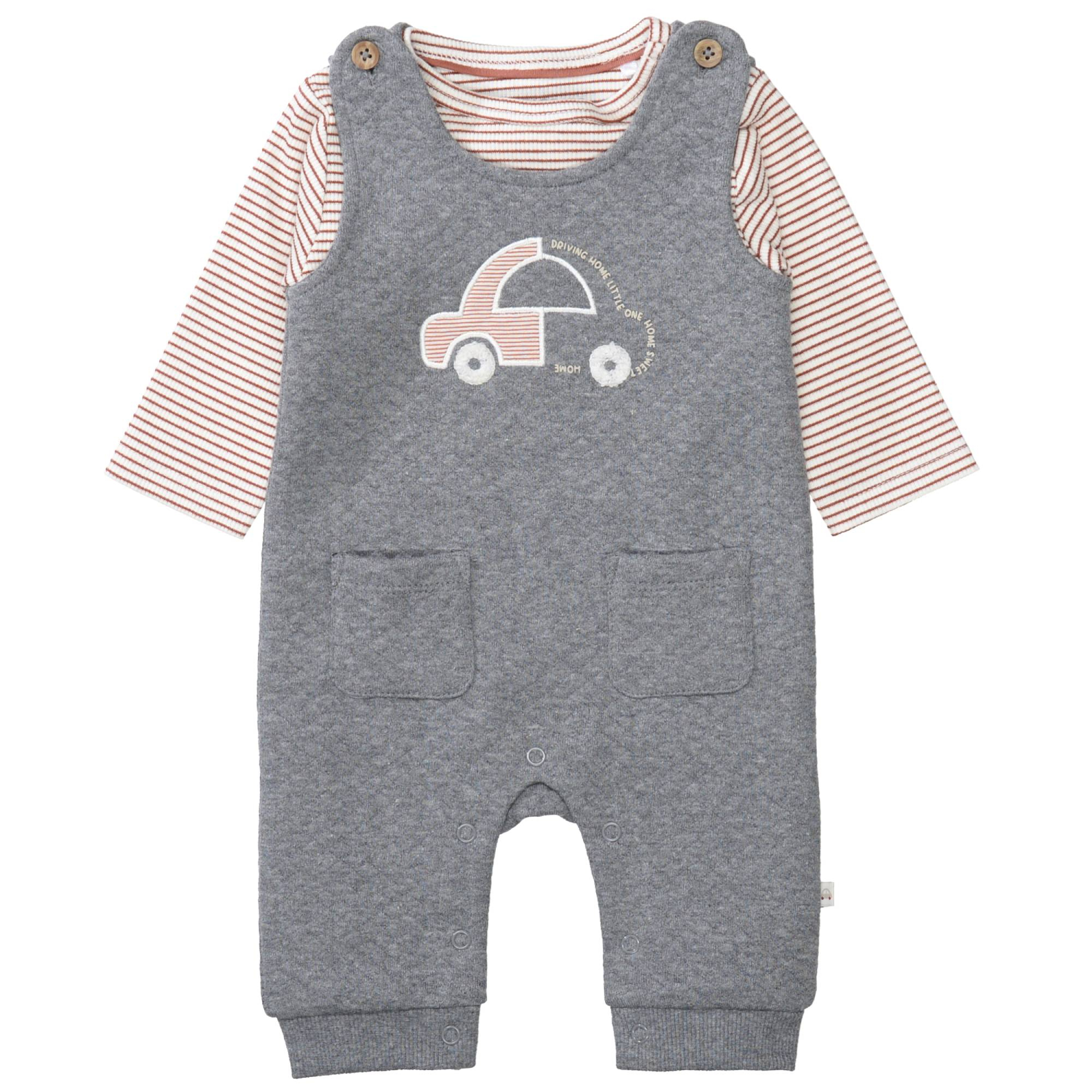 Latzhosen, STACCATO, Grau – Besonderheit: Set bestehend aus Latzhose und Langarmshirt
