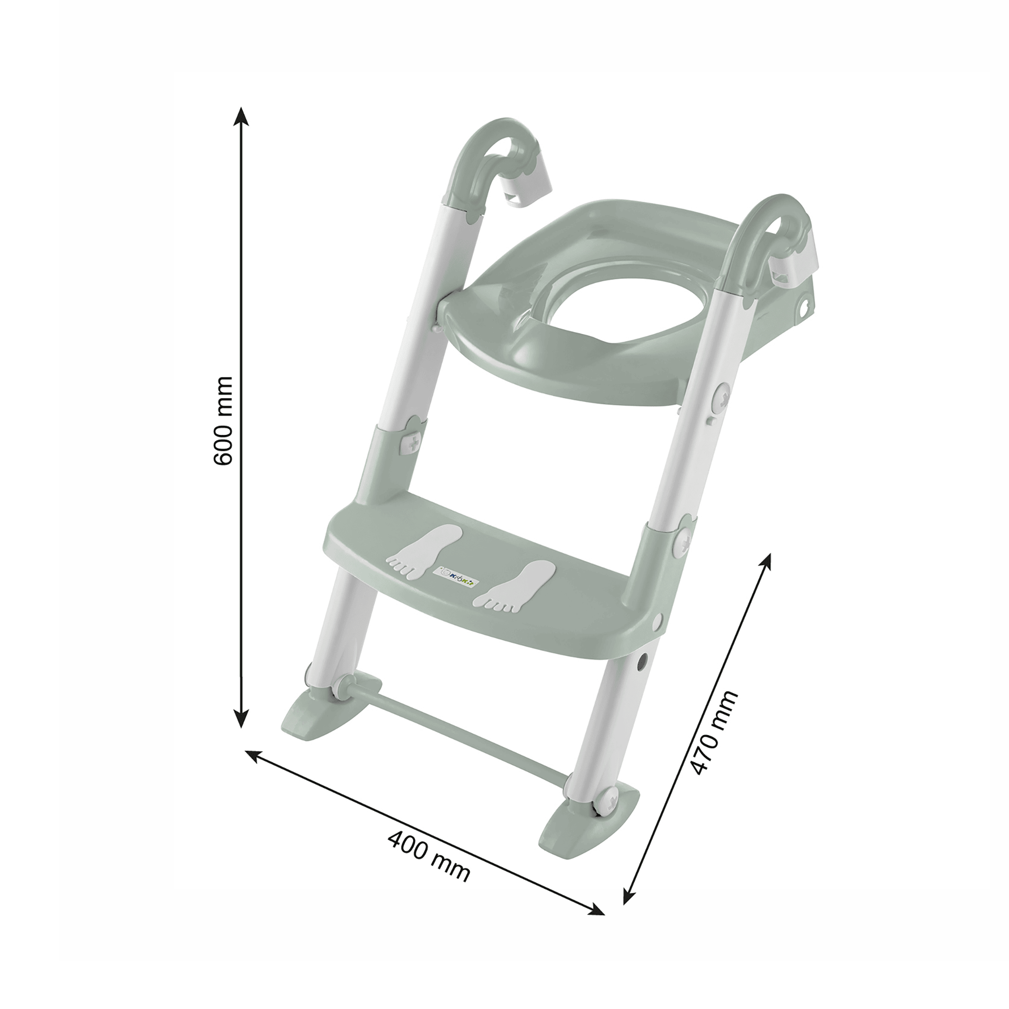Toilettentrainer mit Treppe, rotho Babydesign, Grün – Produktansicht