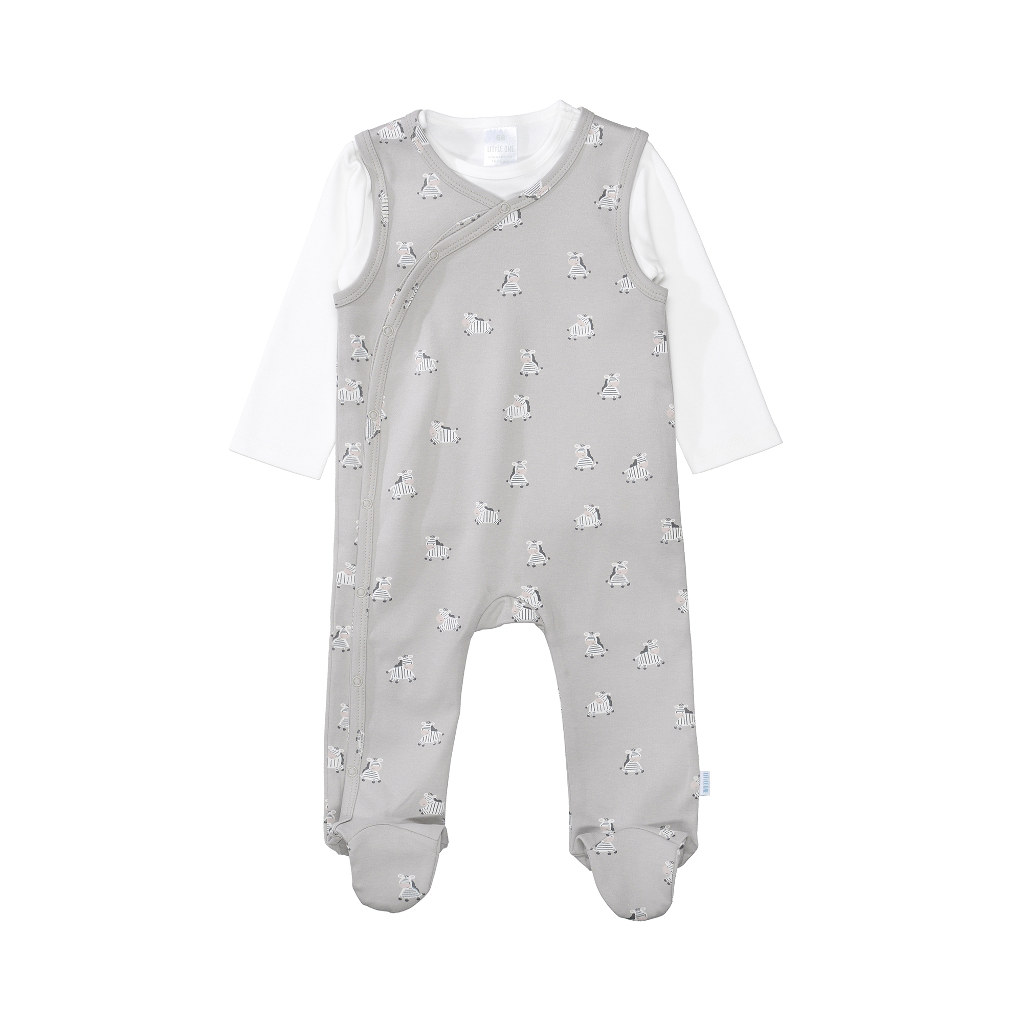 Strampler, LITTLE ONE, Grau – Besonderheit: Set bestehend aus Langarmshirt und Strampler