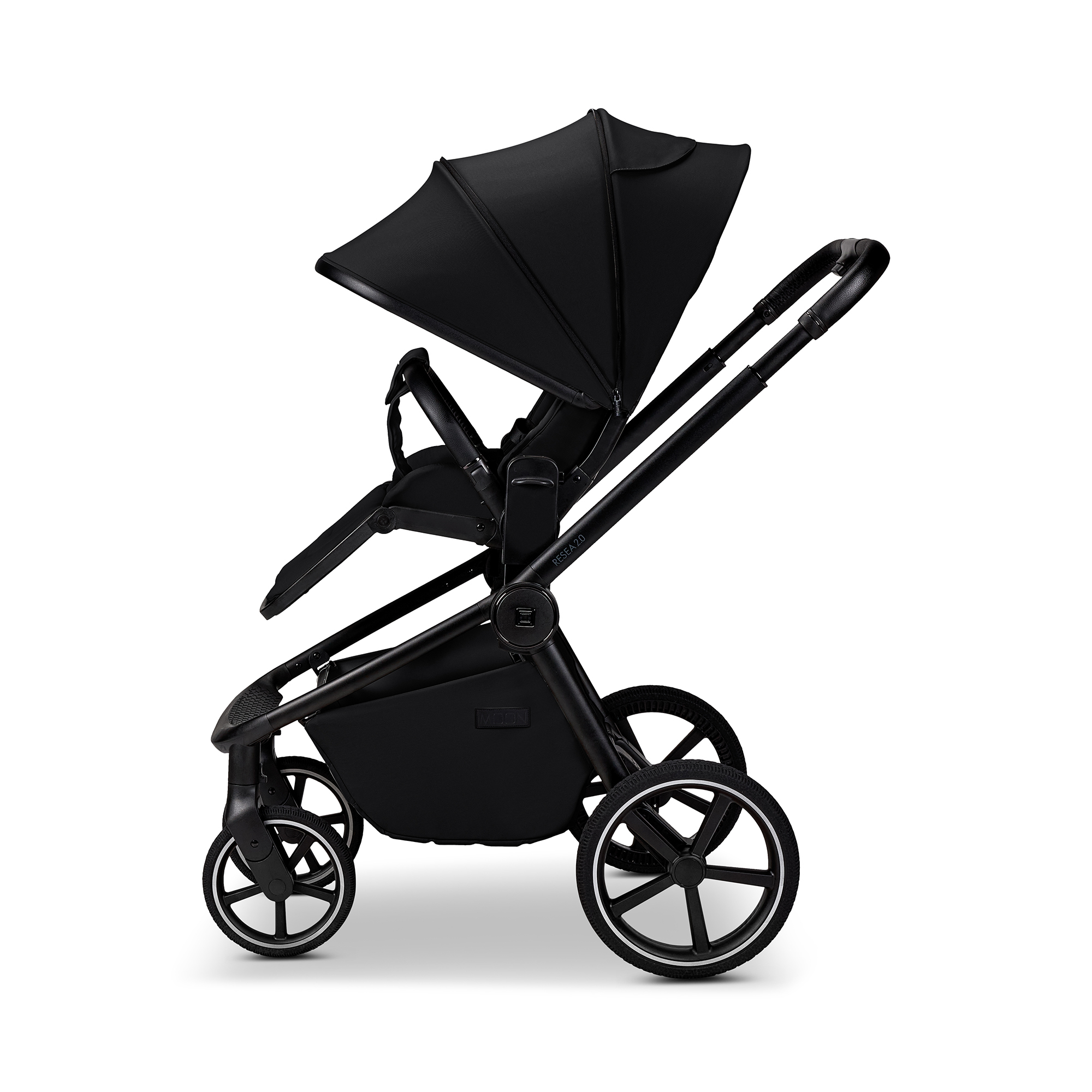 Kombi-Kinderwagen, MOON, Schwarz – Produktansicht