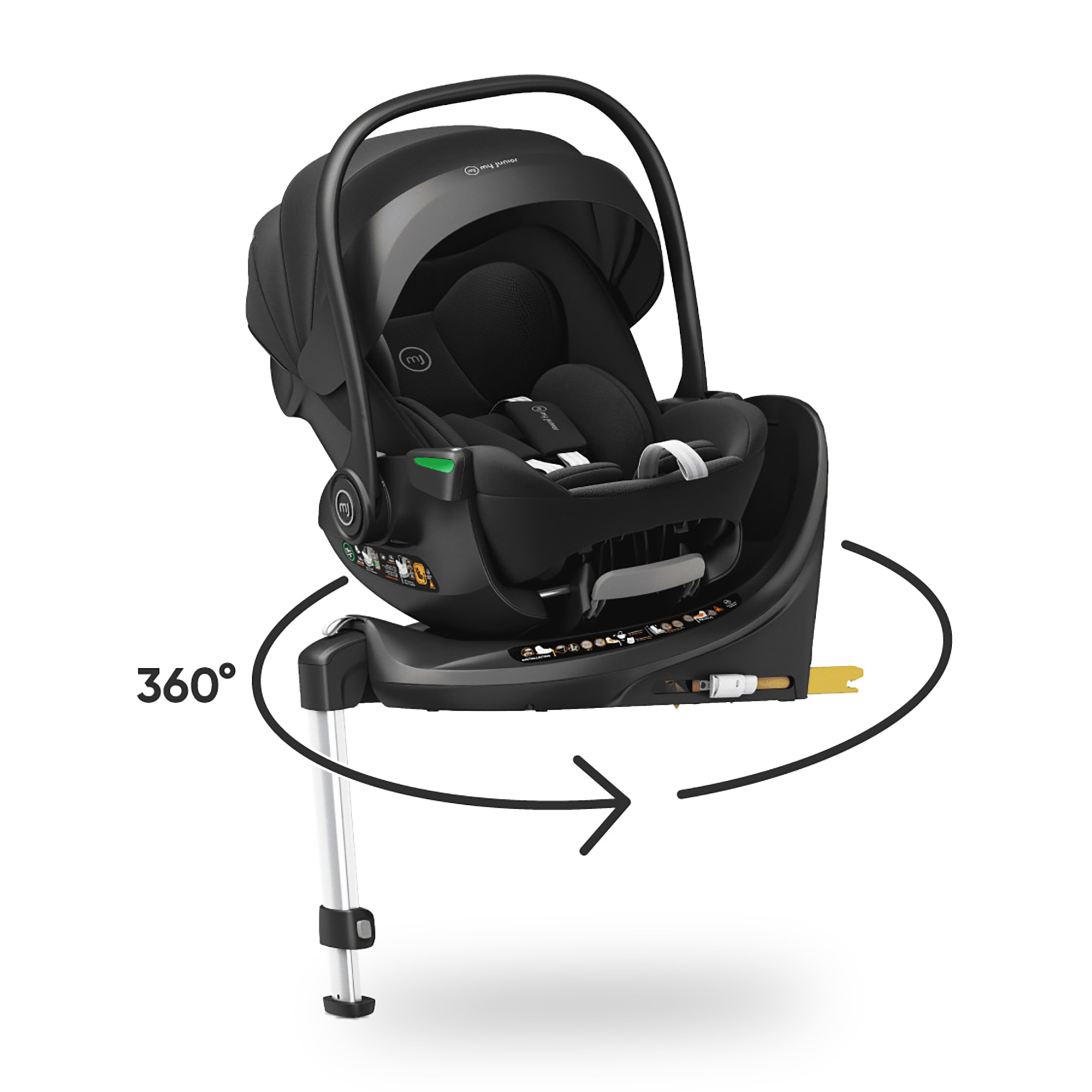 Babyschalen 0-13 kg, Gruppe 0+, My junior, Schwarz – Produktansicht
