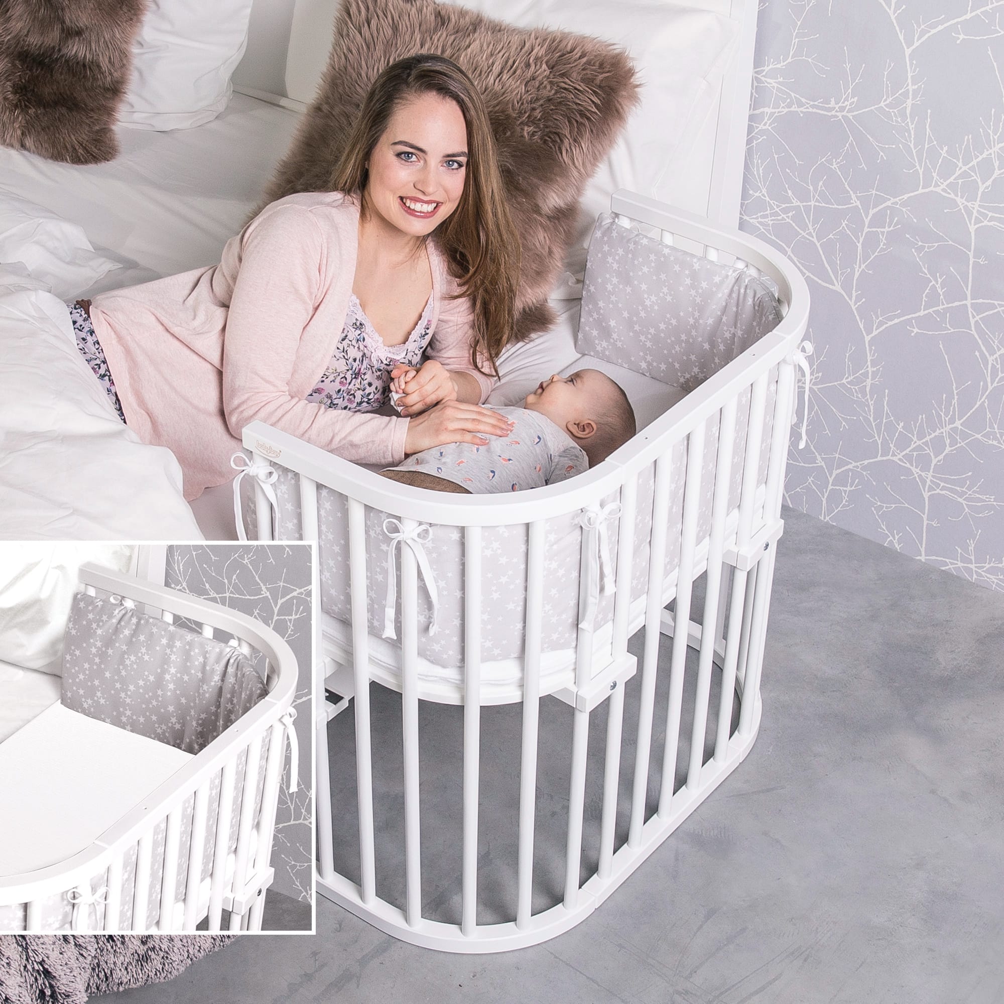 Beistellbetten, babybay, Weiß – Produktansicht