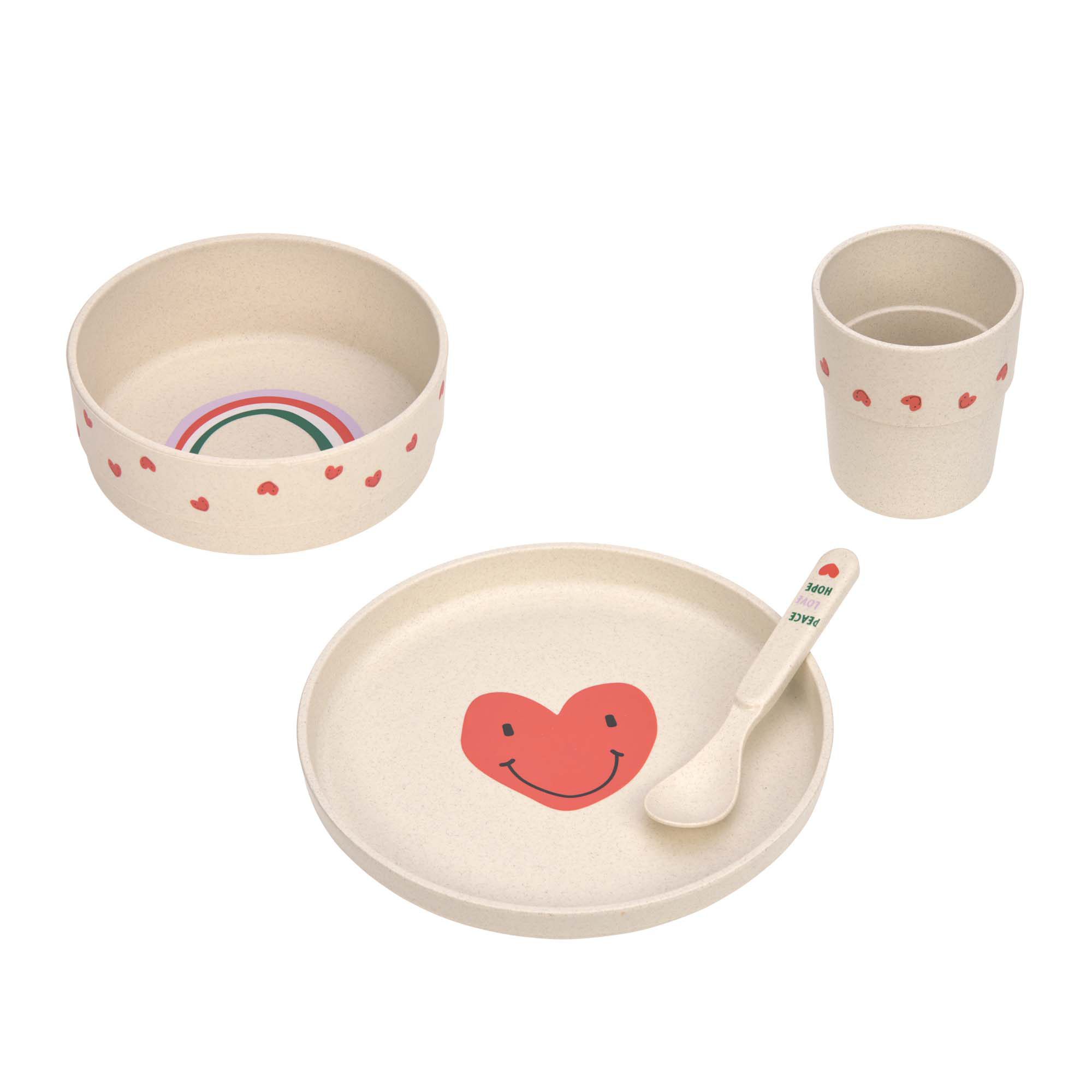 Geschirrset Smile Heart Lavender LÄSSIG Beige 2000585925406 1