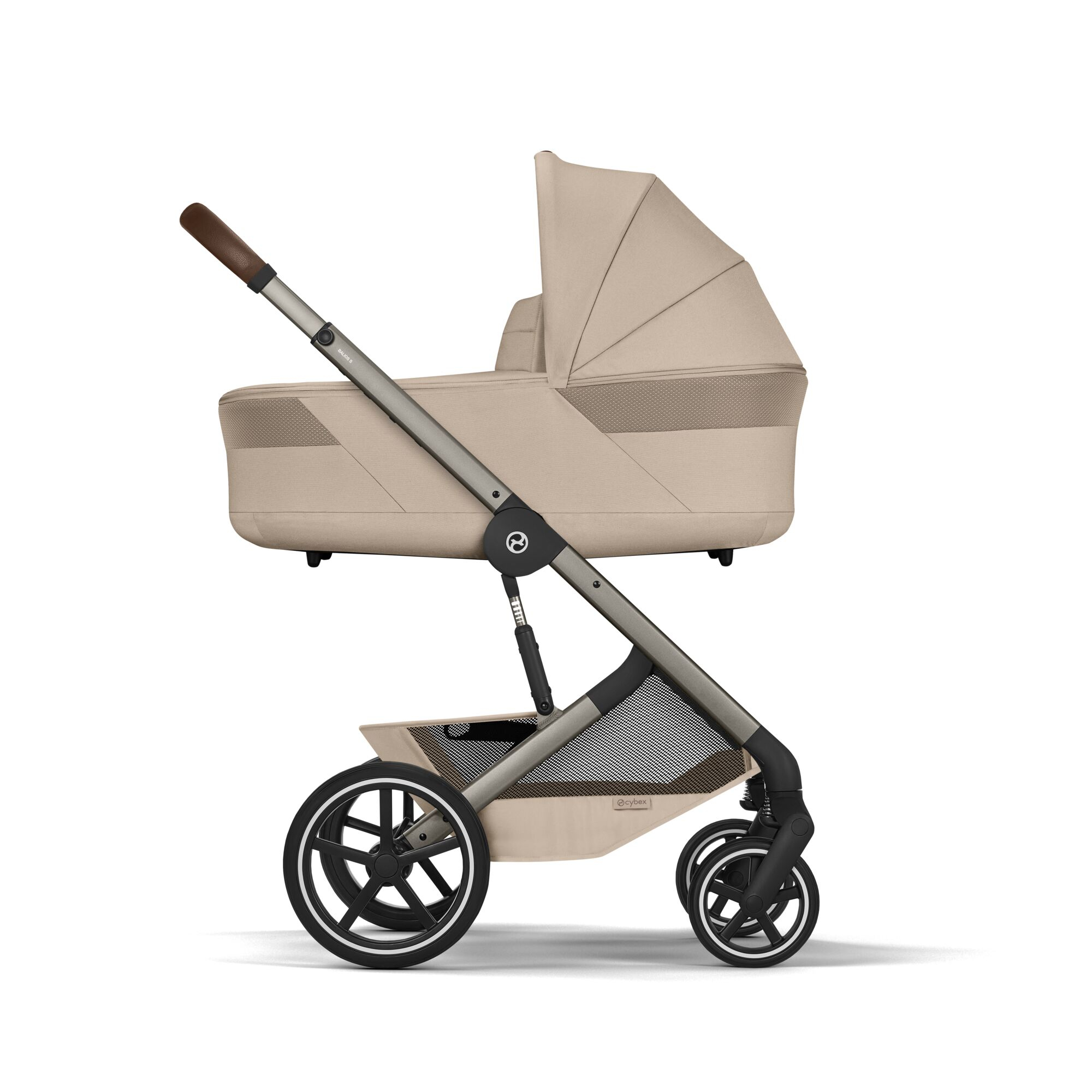 Kombi-Kinderwagen, cybex, Beige – Besonderheit: hochwertige Komfortfederung und pannensichere Reifen