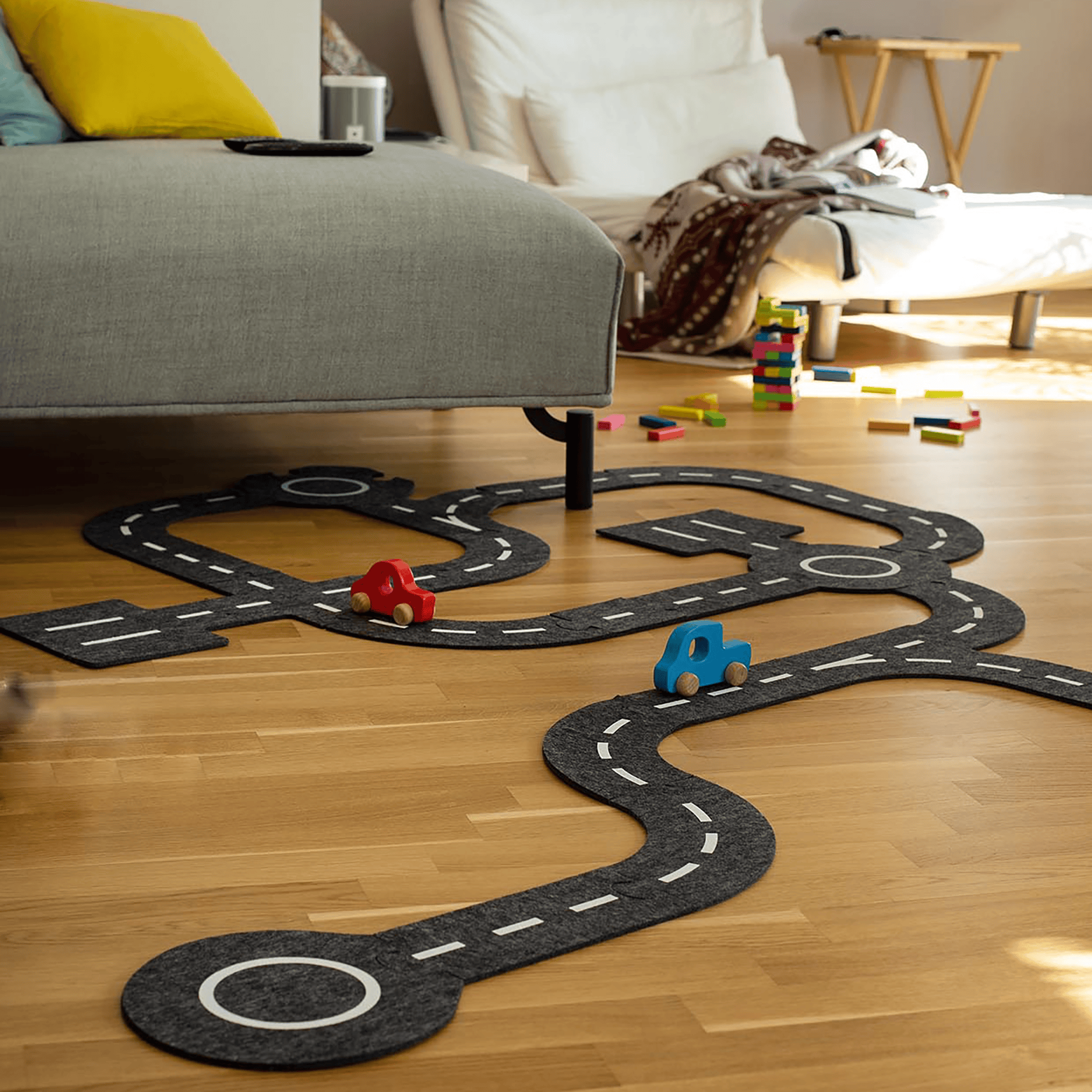 Spielzeugautos, goki, Schwarz – Besonderheit: beliebig zusammensetzbar
