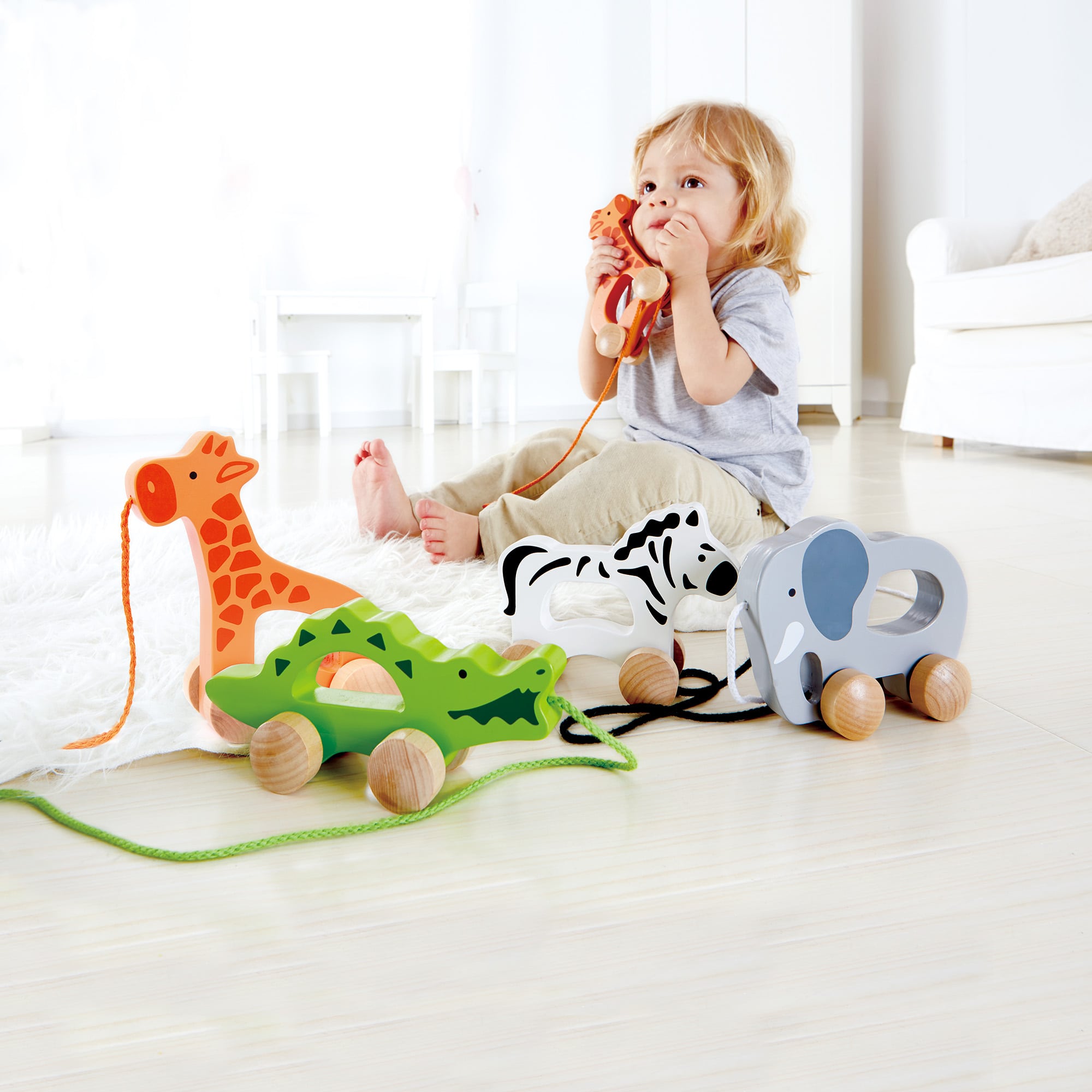 Nachziehtiere, Hape, Orange – Produktansicht