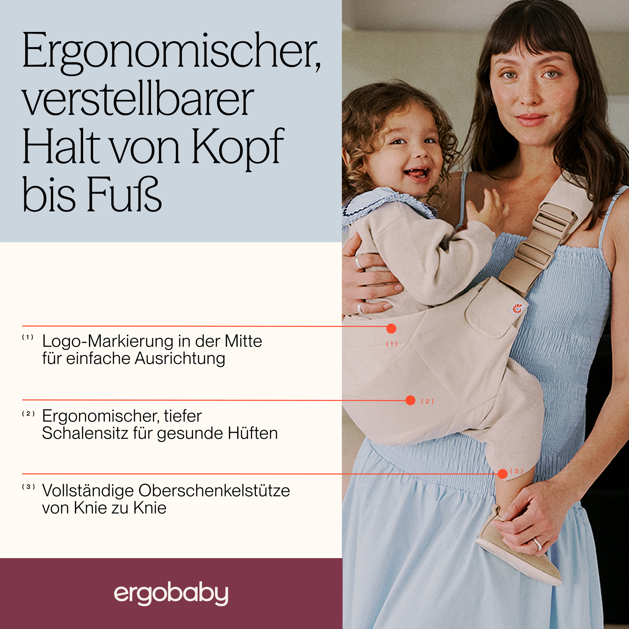 Hüfttragen, ERGObaby, Grau – Produktansicht