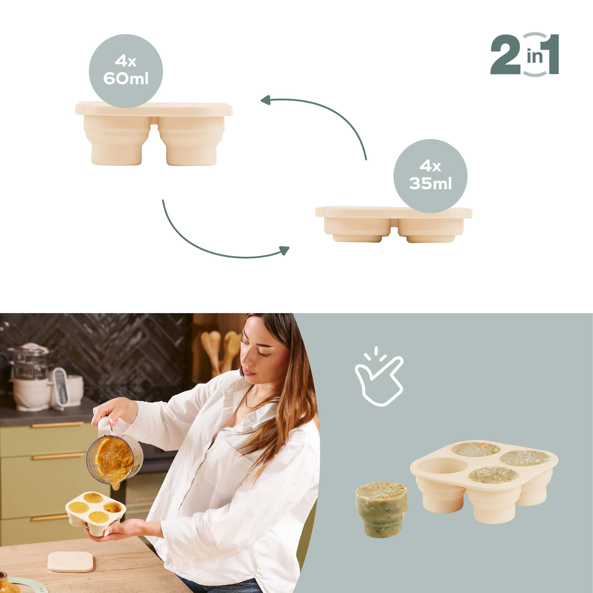 Nahrungsbehälter, babymoov, Mehrfarbig – Produktansicht