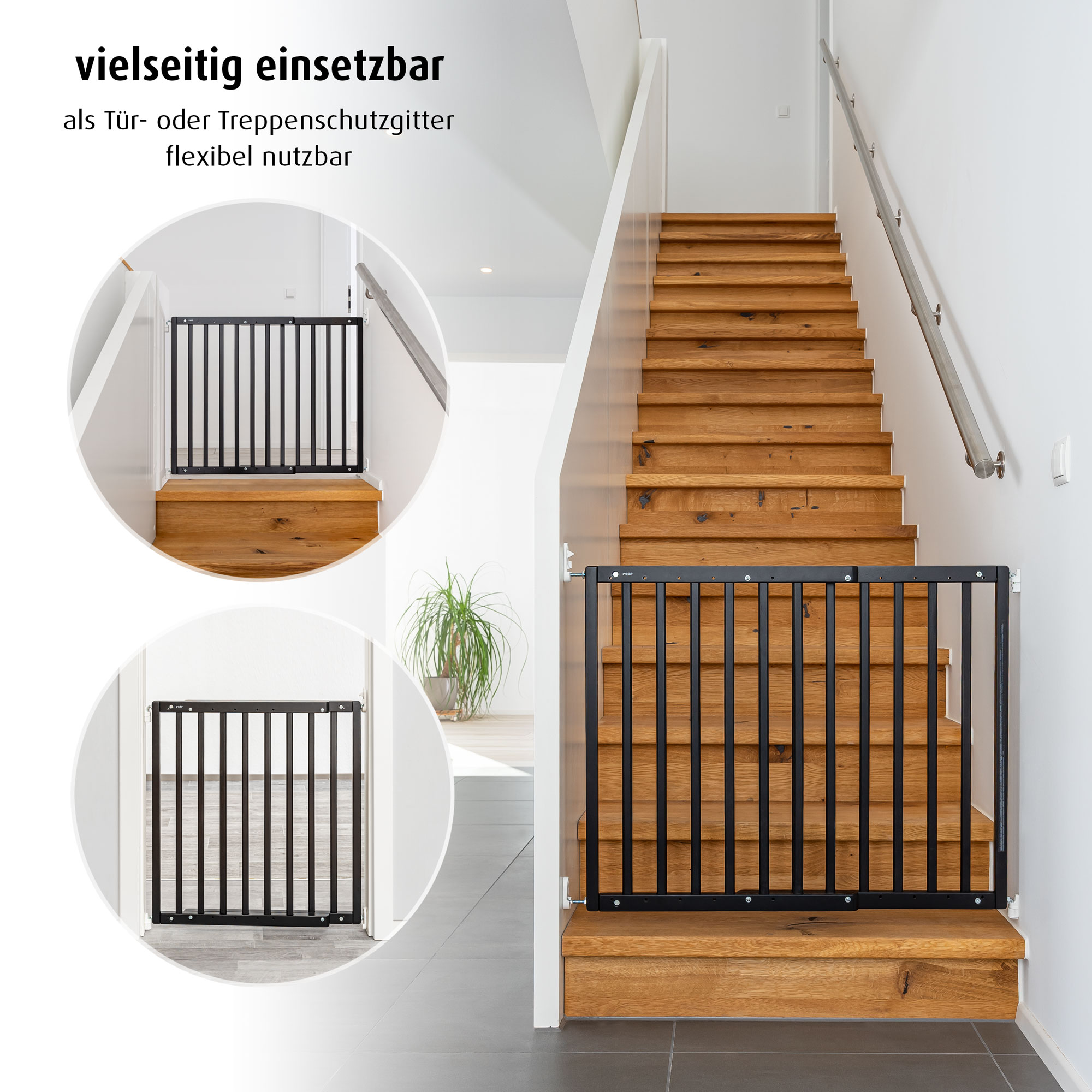 Tür- & Treppenschutzgitter, reer, Schwarz – Produktansicht
