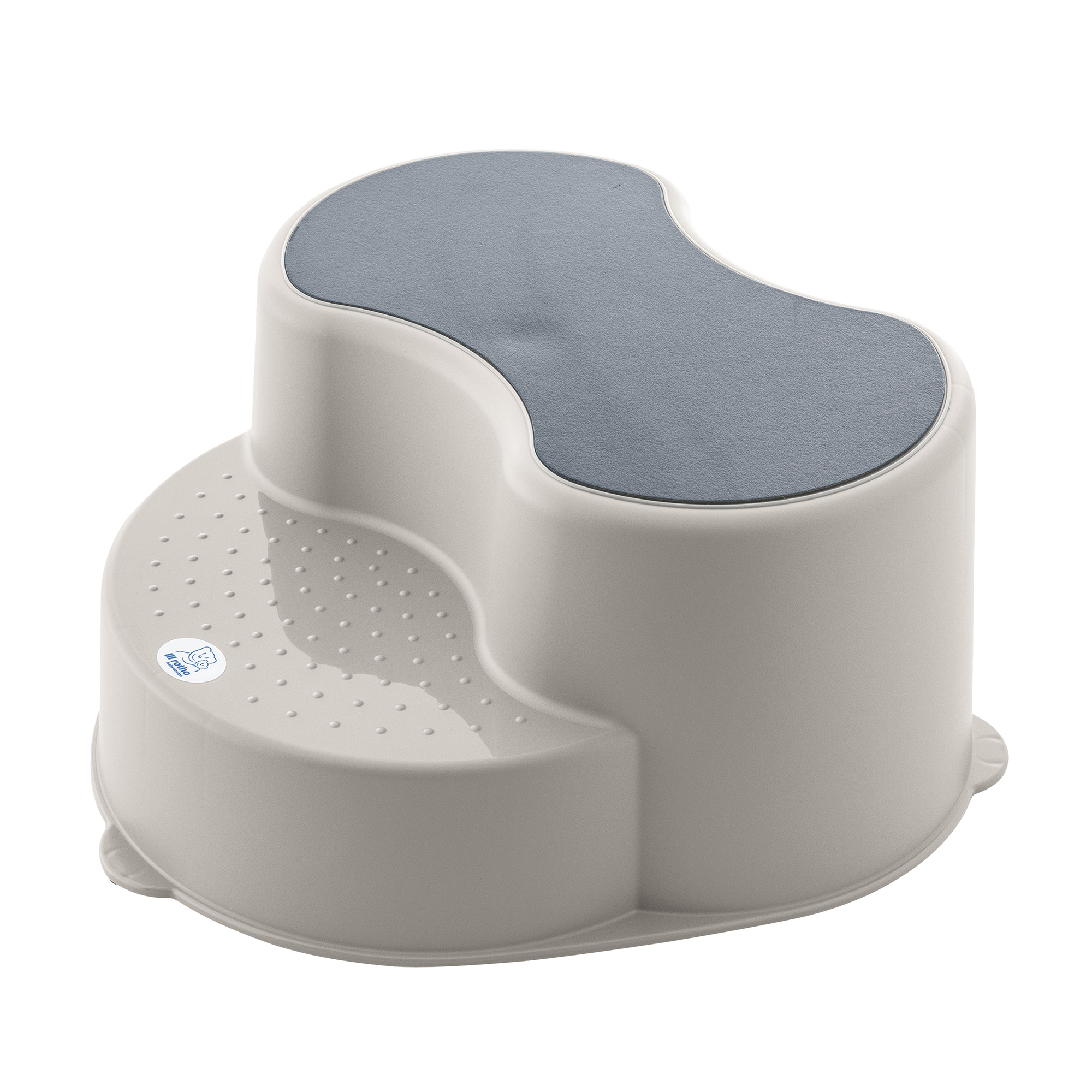 Tritthocker, rotho Babydesign, Beige – Besonderheit: 2 Stufen: Stufe 1 mit Anti-Rutsch-Noppen, Stufe 2 mit großer Trittfläche und Anti-Rutsch-Matte
