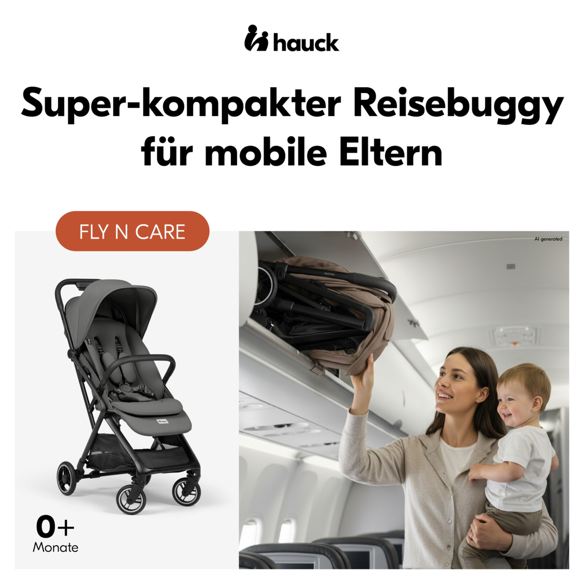 Reisebuggys, hauck, Grau – Besonderheit: perfekt für Zug und Flugzeug, ab Geburt bis ca. 22 kg