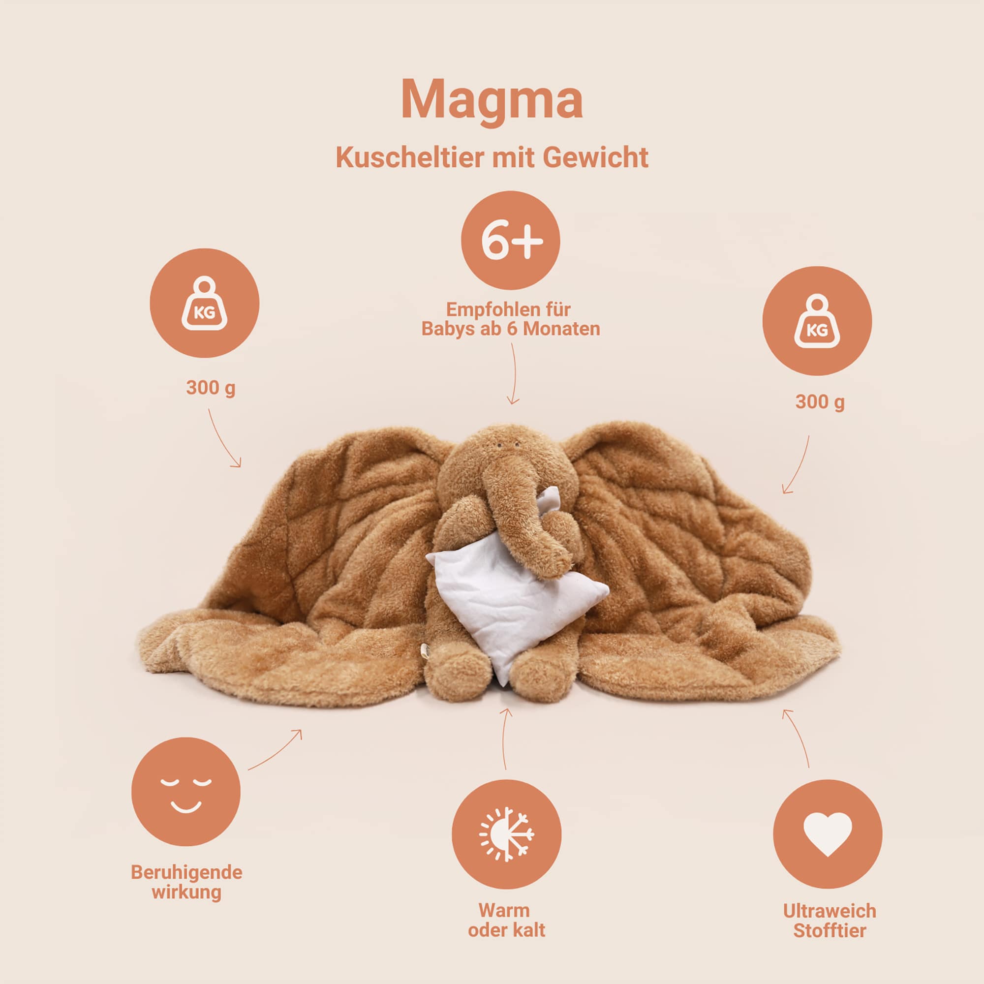 Kuscheltiere Elefanten, MEMBANTU, Grau – Produktansicht