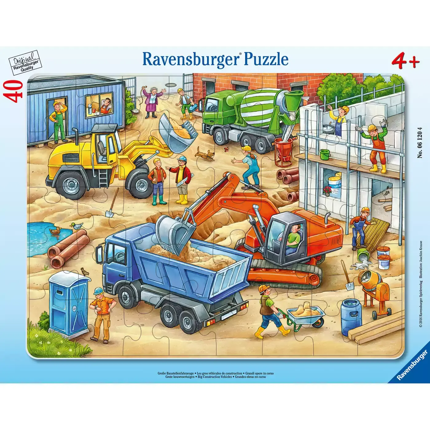 Kinderpuzzle Große Baustellenfahrzeuge Ravensburger Mehrfarbig 2000573131604 3