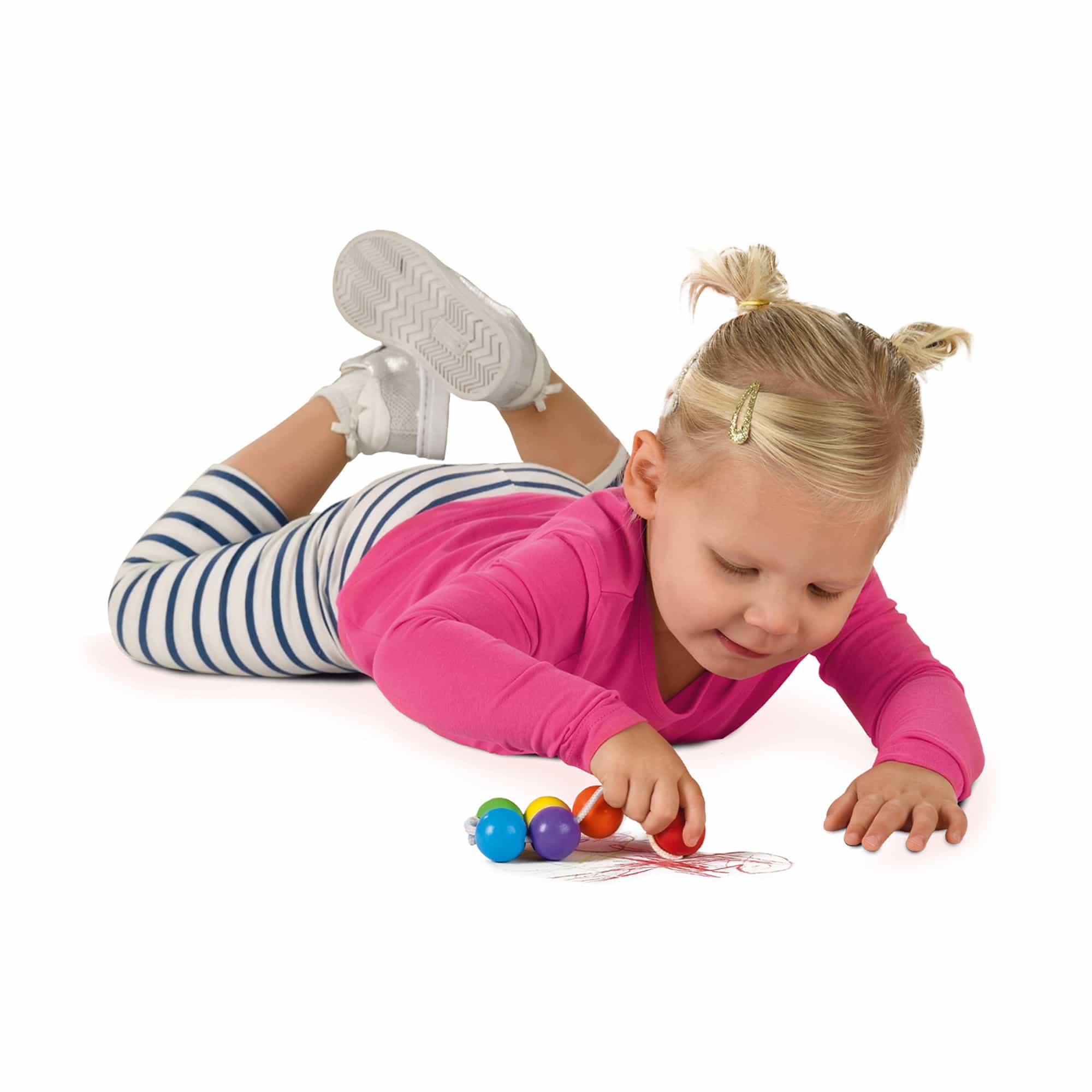 Malen & Kneten, SES CREATIVE, Weiß – Besonderheit: 6 Wachsmaler, die an einem Seil zusammengebunden sind
