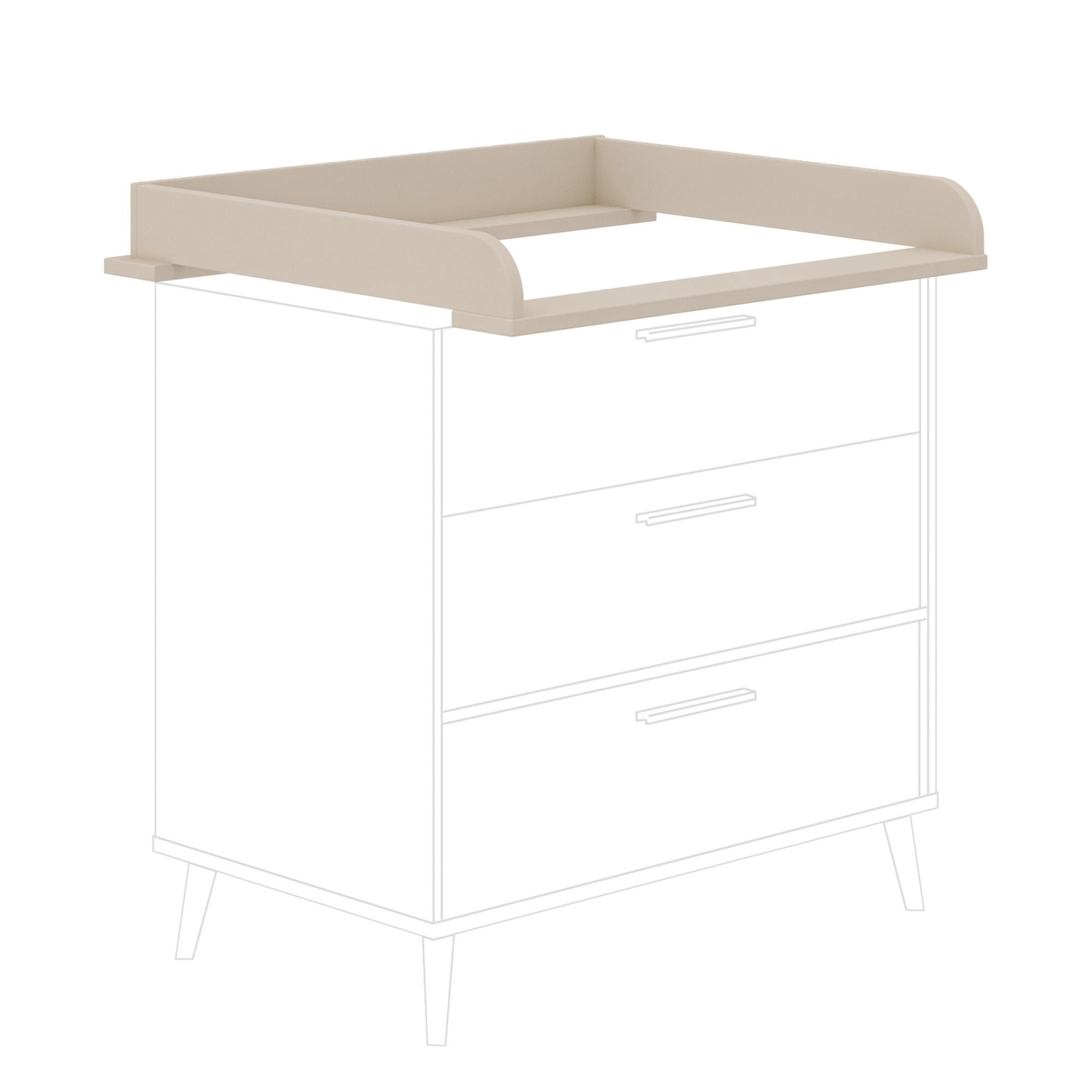 Wickelaufsätze, PAIDI, Beige – Besonderheit: passt ideal zu der schmalen Wickelkommode Eefje von PAIDI
