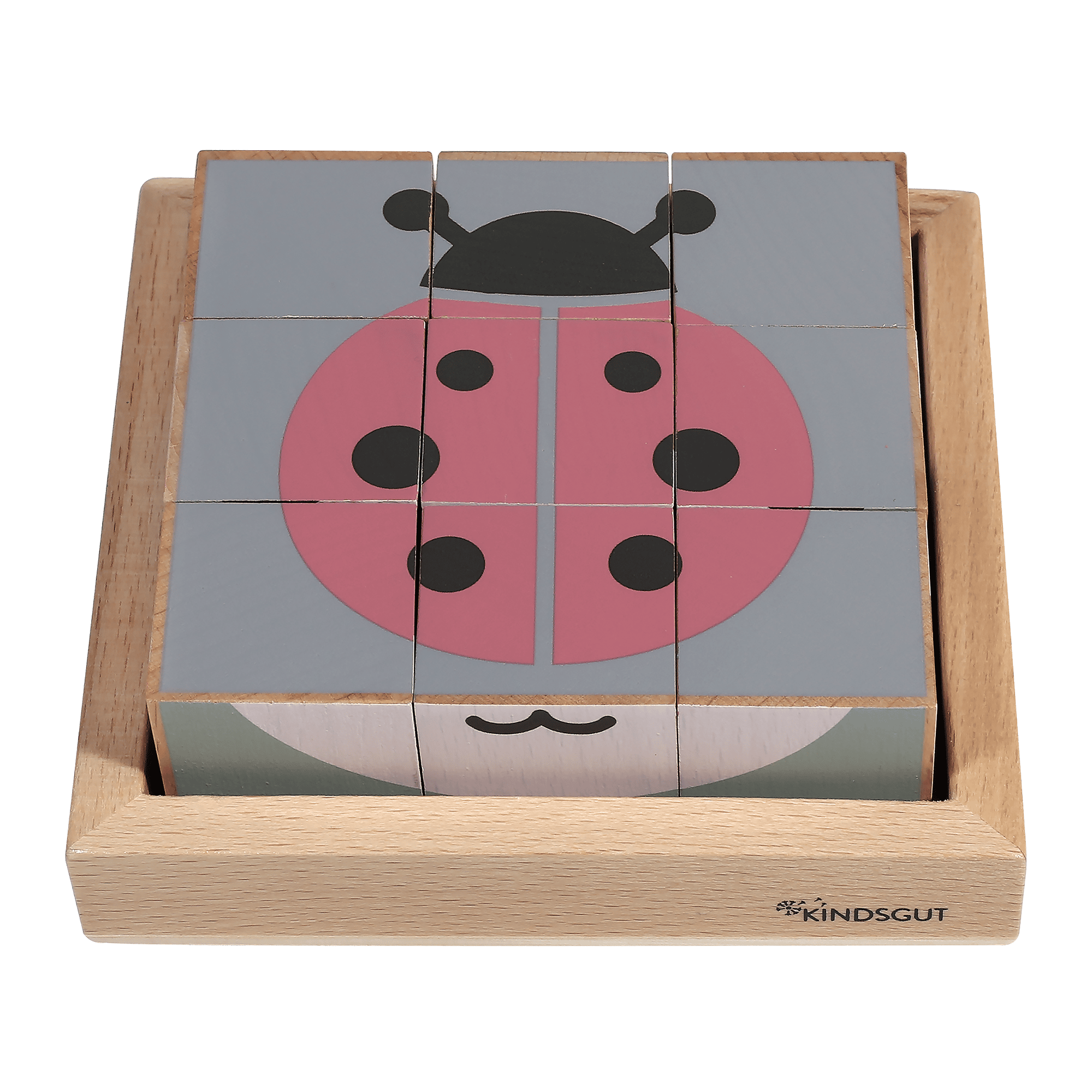 Holzwürfel-Puzzle Tiere KINDSGUT Braun 2000584272303 1