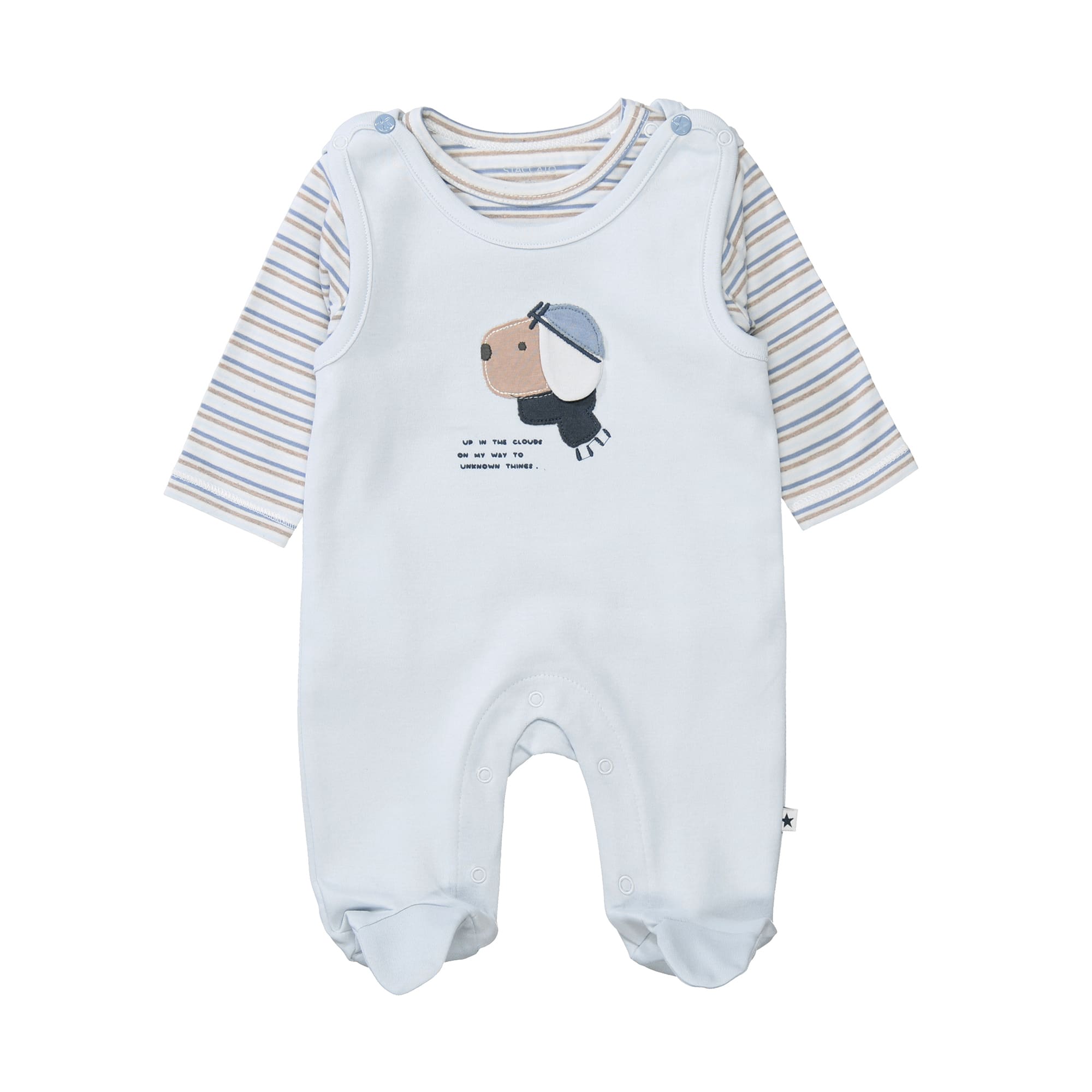 Strampler, STACCATO, Blau – Besonderheit: Set bestehend aus Langarmshirt und Strampler