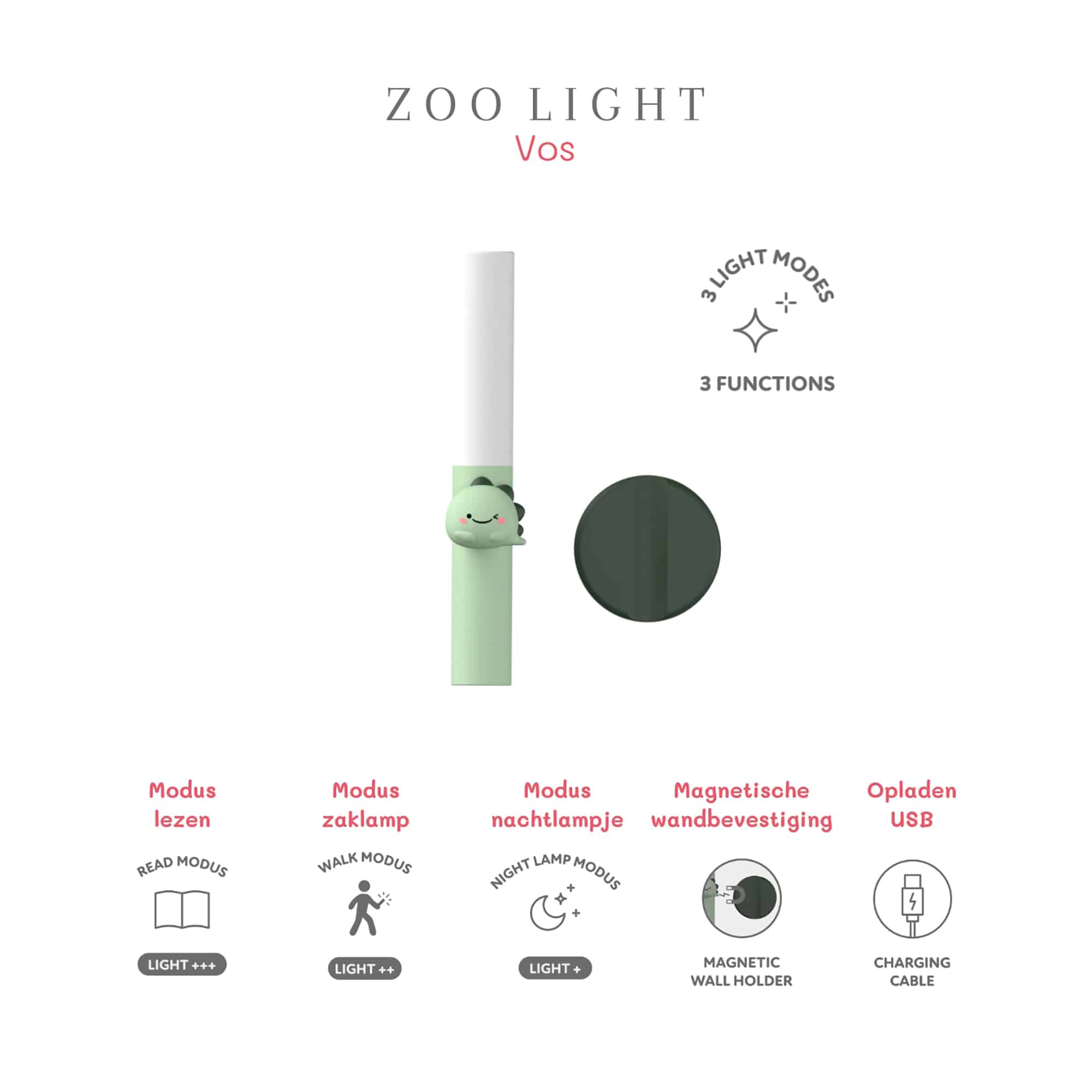 Nachtlichter, ZOOFAMILY, Grün – Produktansicht